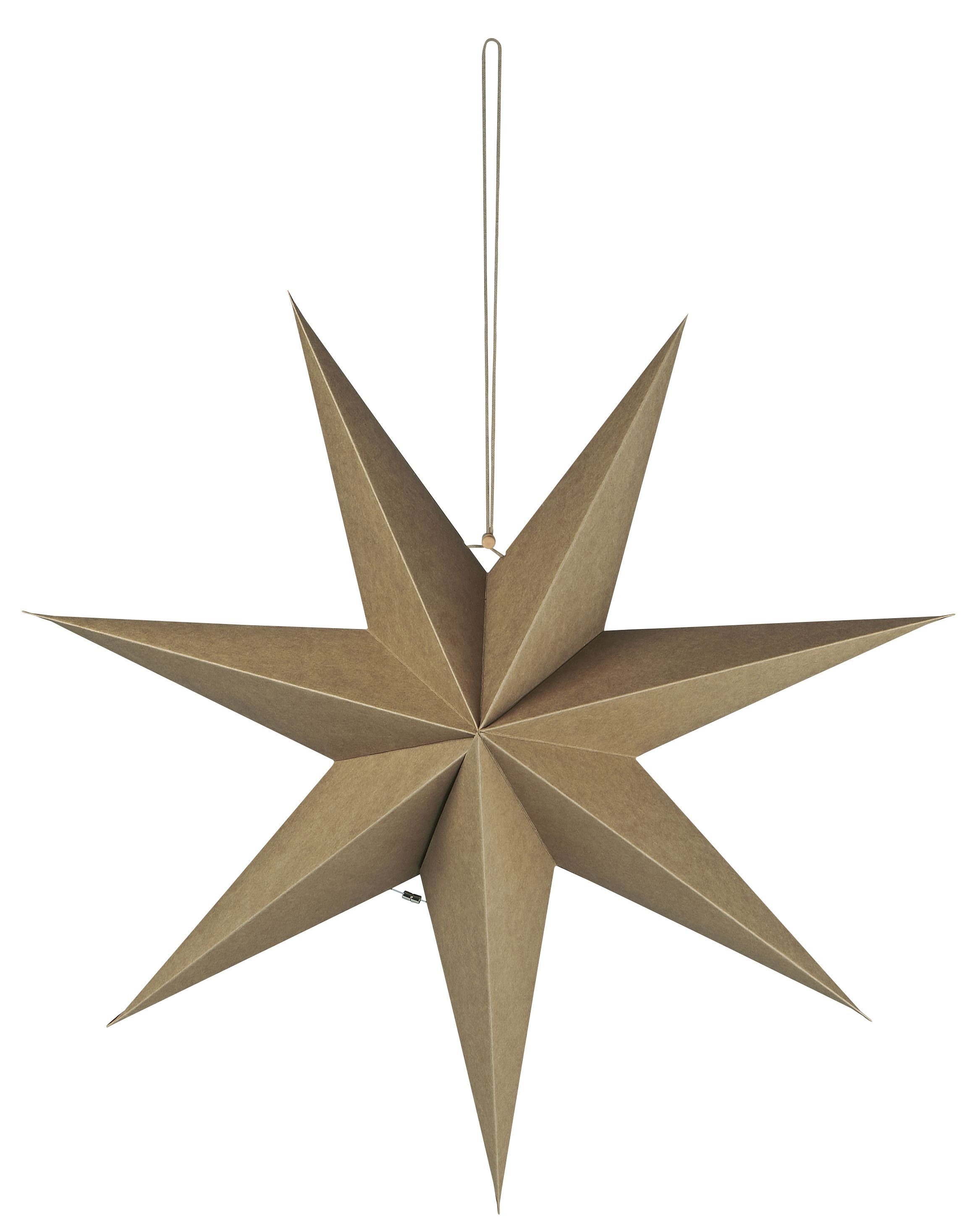 Ib Laursen Christbaumschmuck Stern Papierstern Weihnachtsstern Hängend D 60cm Braun Ib Laursen