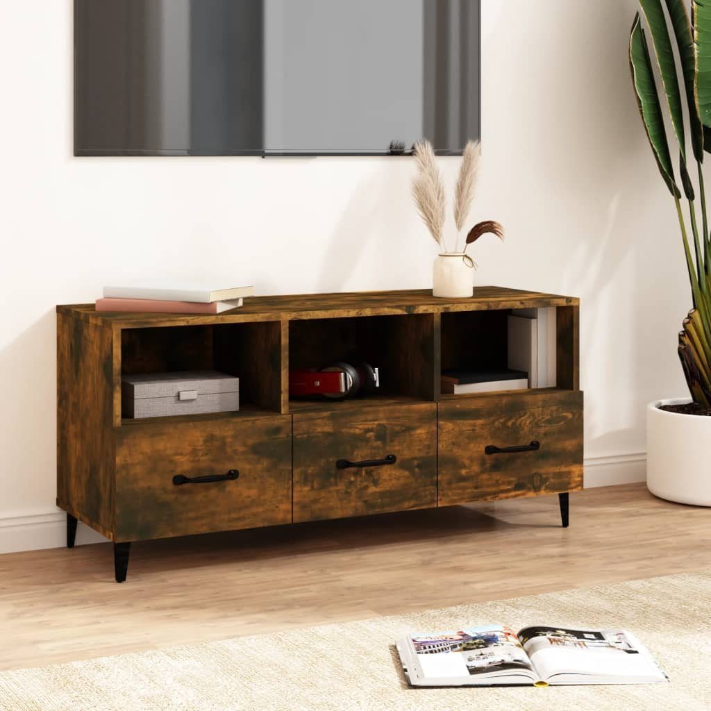 furnicato TV-Schrank Räuchereiche 102x35x50 cm Holzwerkstoff