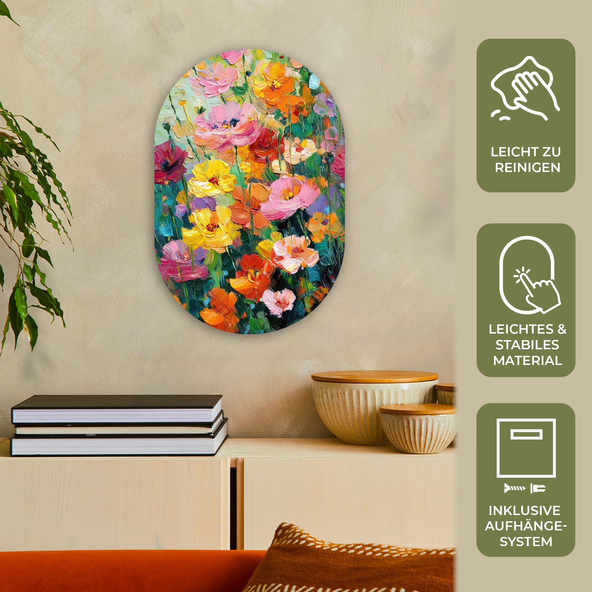 MuchoWow Gemälde Blumenexplosion - Leuchtende Farben günstig online kaufen