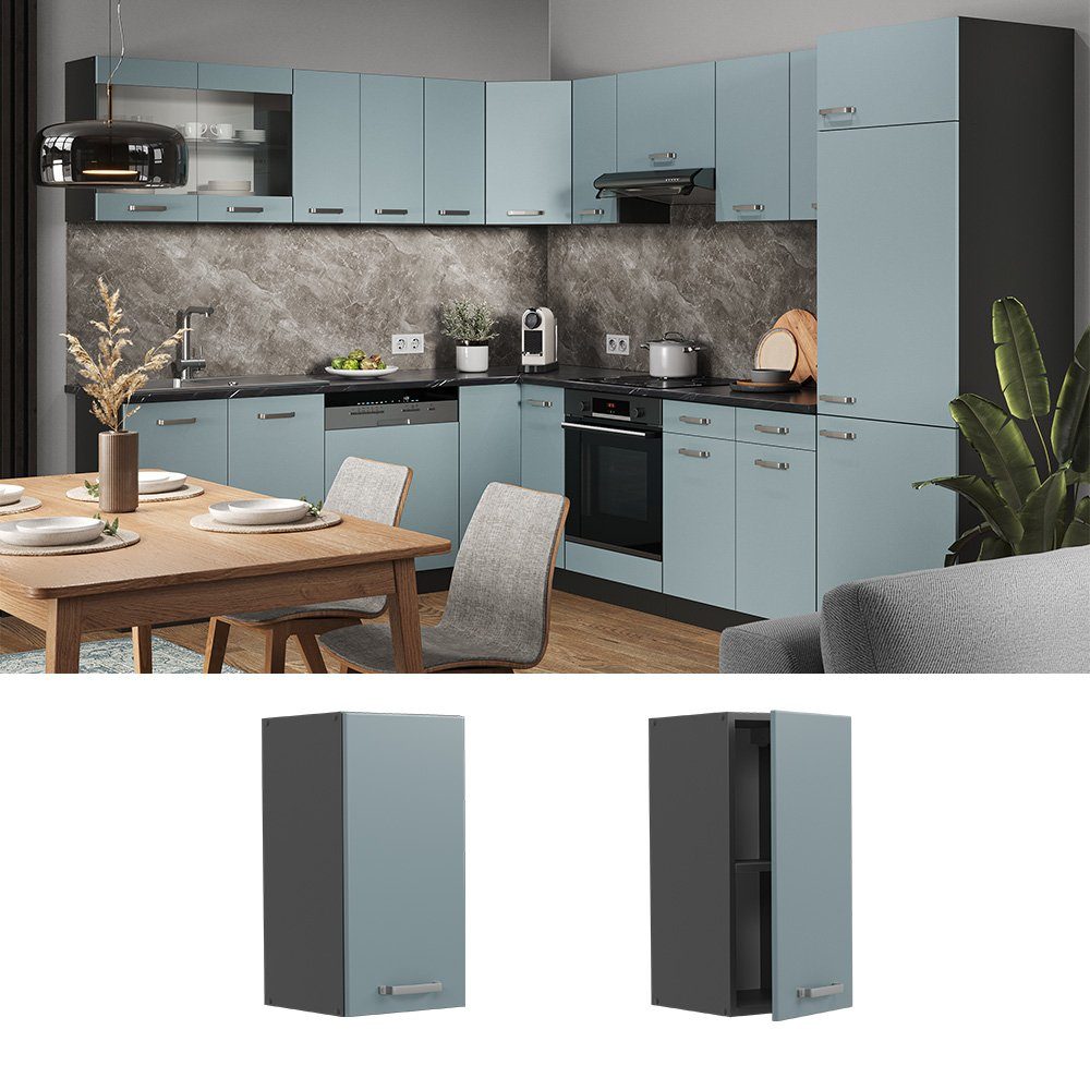 Vicco Hängeschrank R-Line, Blau-Grau/Anthrazit, 30 cm günstig online kaufen