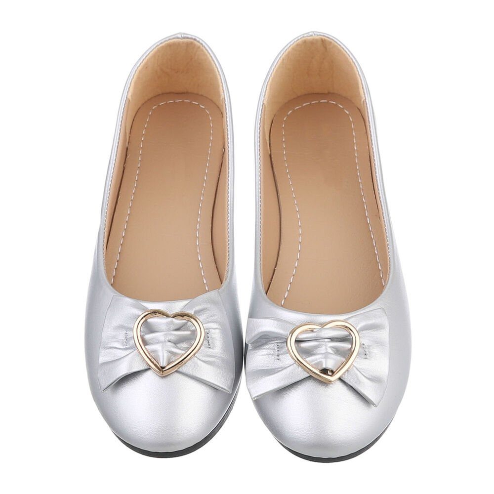 Ital-Design Damen Freizeit Ballerina (85894195) Blockabsatz Klassische Ballerinas in Silber – Bild 4 von 4