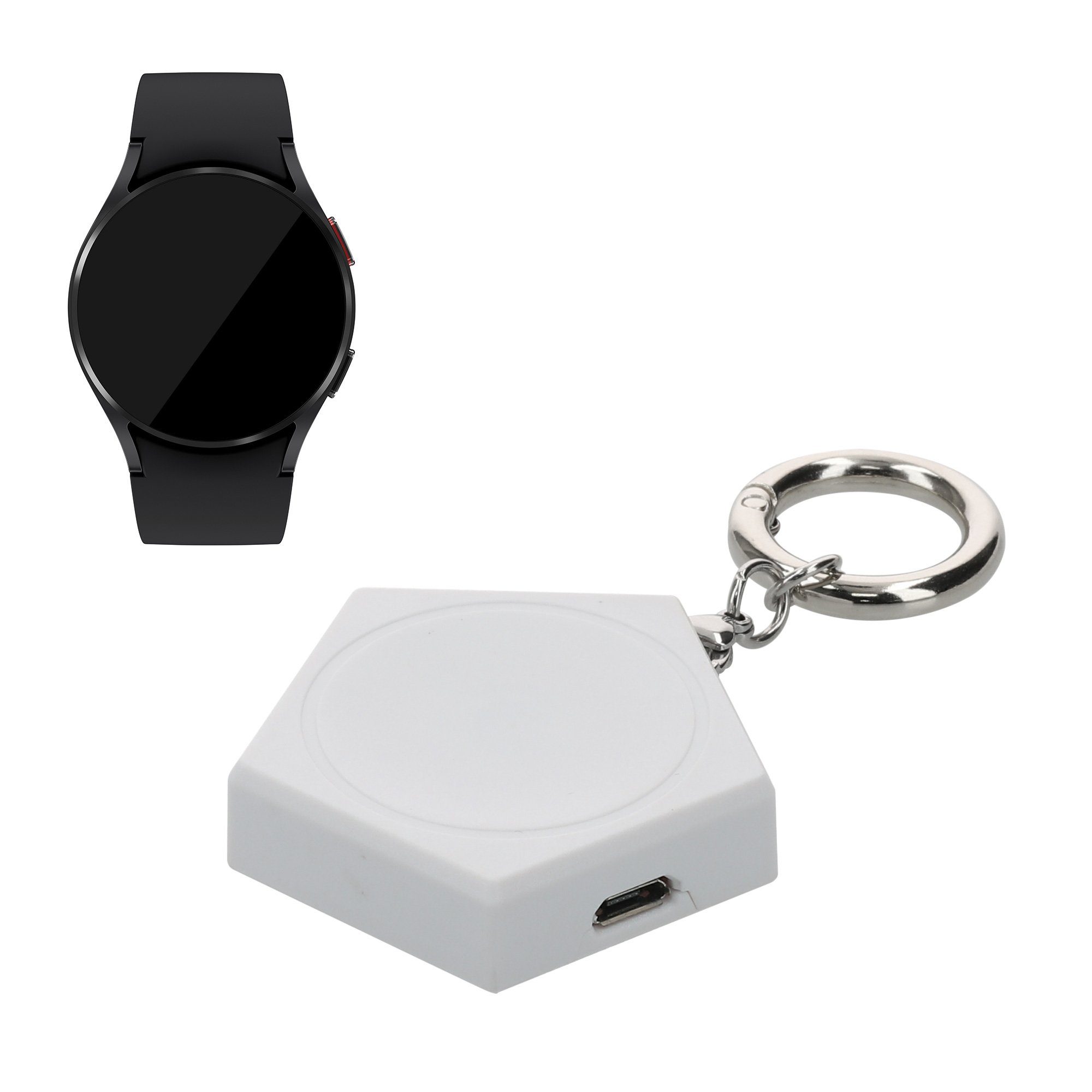 kwmobile Ladegerät für Samsung Galaxy Watch 3-5 /Active/2 Smartwatch USB-Ladegerät (1-tlg., magnetische Ladestation USB C Micro USB - tragbar - ohne Kabel)
