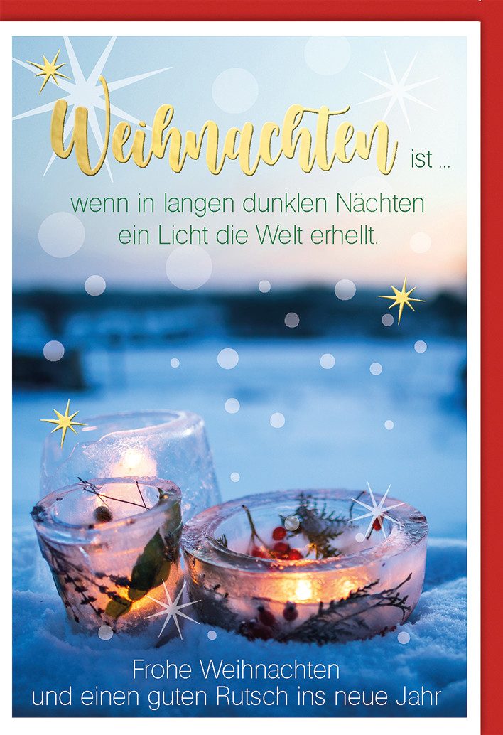 Grußkarten Weihnachten - Karte mit Umschlag - Frohe Weihnachten Weihnachten ist..