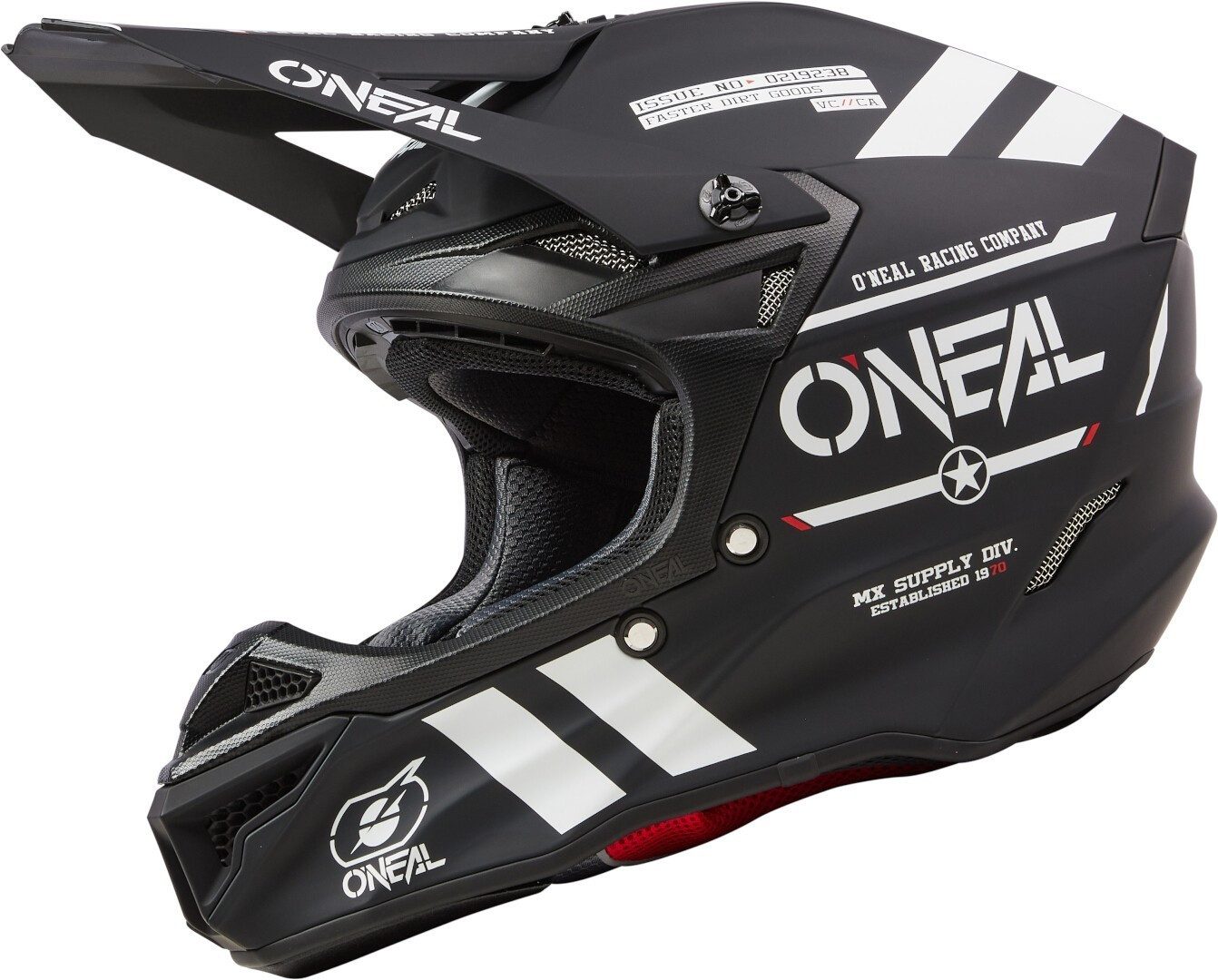 O’NEAL Motocrosshelm 5SRS Polyacrylite Warhawk Motocross Helm, Notfallsystem-Polsterung (EQRS)
