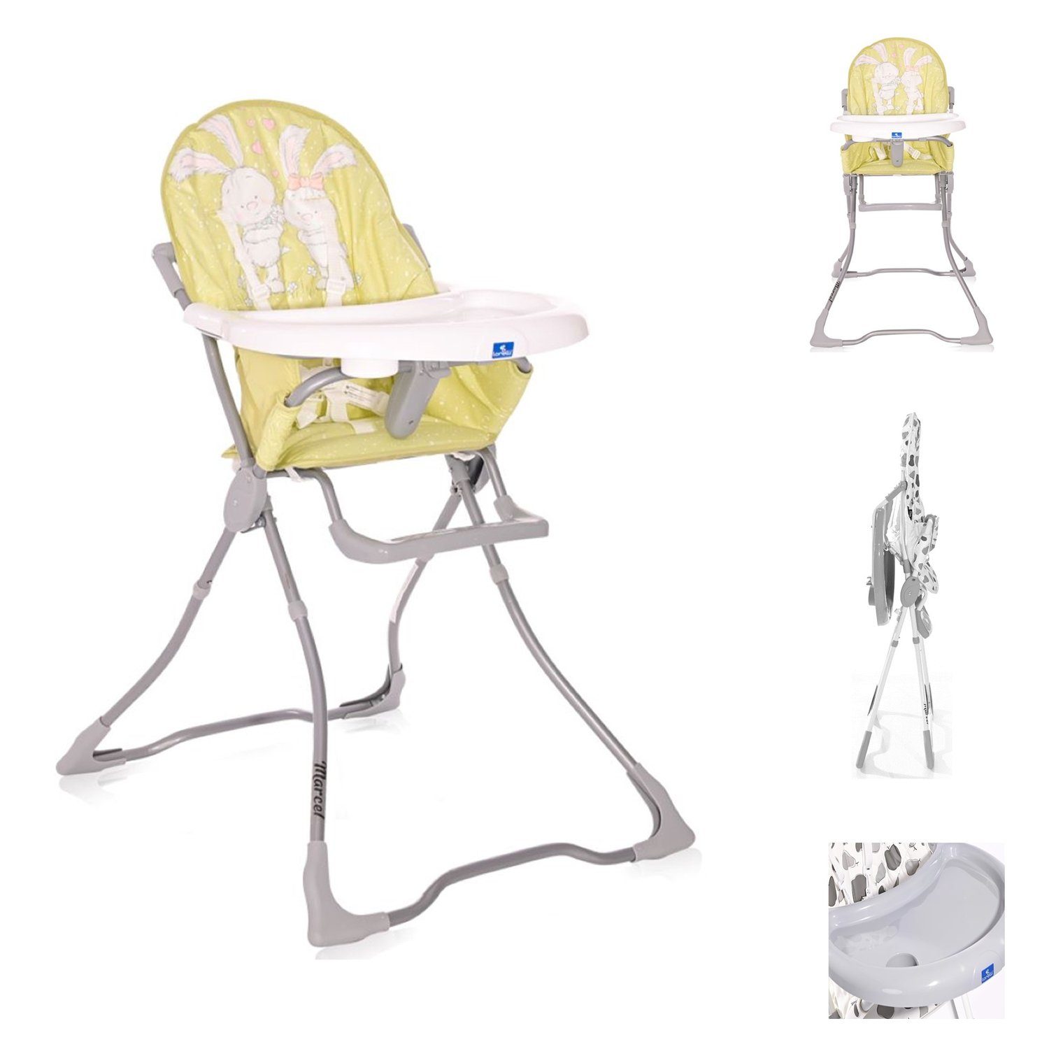 Lorelli Kombihochstuhl Kinderhochstuhl Marcel, klappbar, Bechervertiefung, abwaschbarer Stoff
