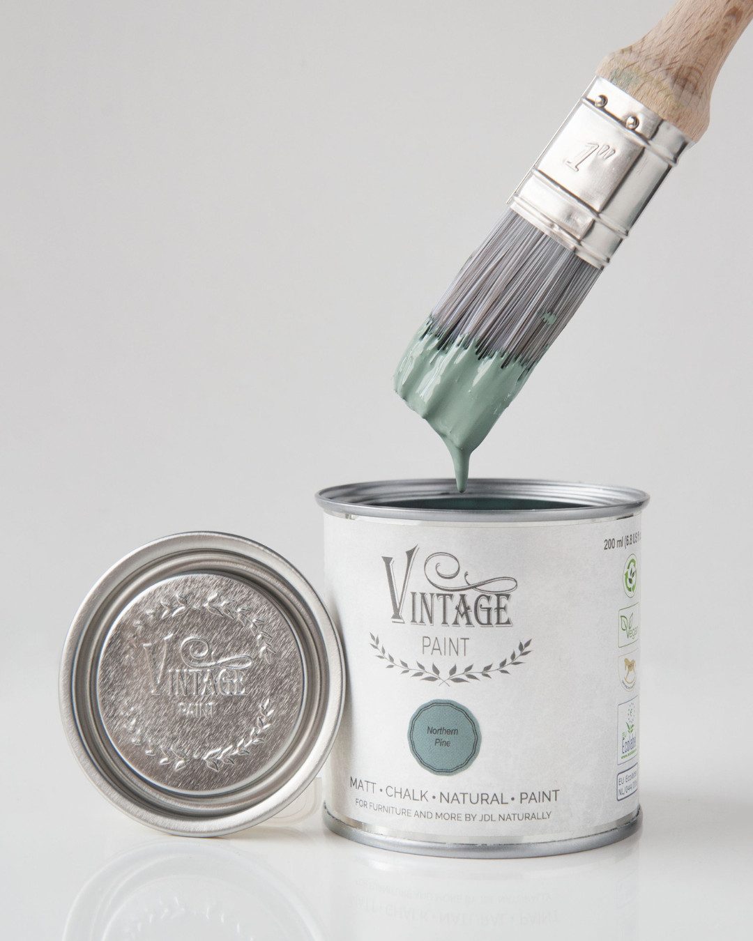 Vintage Paint Kreidefarbe Kreidefarbe Organic Vibes 200 ml matte Möbelfarbe 7 Naturtöne, VOC-arm ohne Ammoniak bleifrei vegan / tierversuchsfrei