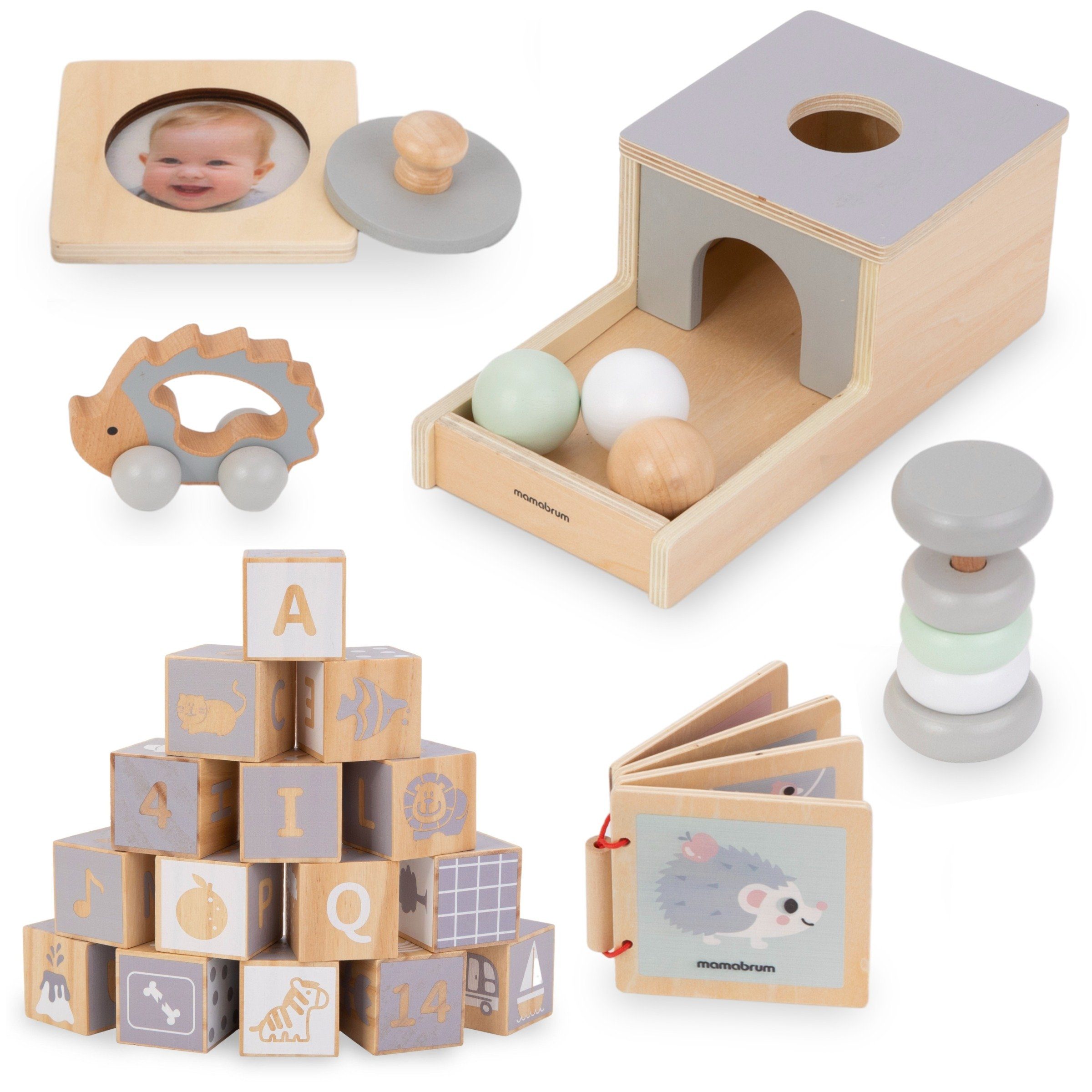 Mamabrum Lernspielzeug Holzspielzeug-Set - Montessori Lernspielzeug für Kle günstig online kaufen