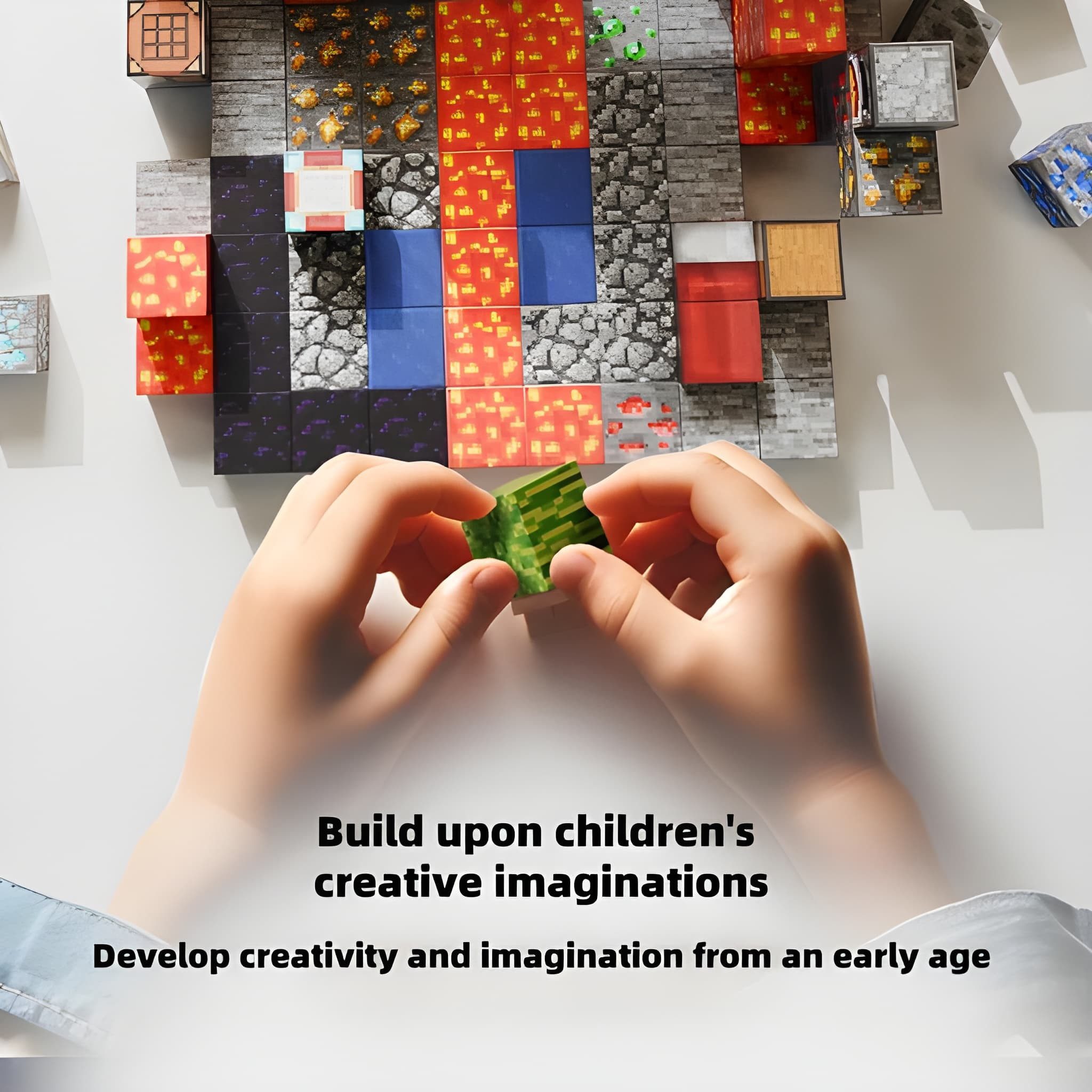 Athlix Magnetische Bausteine Bauwelt Spielzeug Jungen Mine Geschenk Craft Magnetspielbausteine, (100 St), zufällige Steine - unendliche Baumöglichkeiten