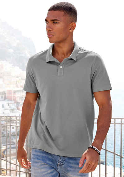 Beachtime Poloshirt aus Baumwoll-Piqué - mit Knopfleiste