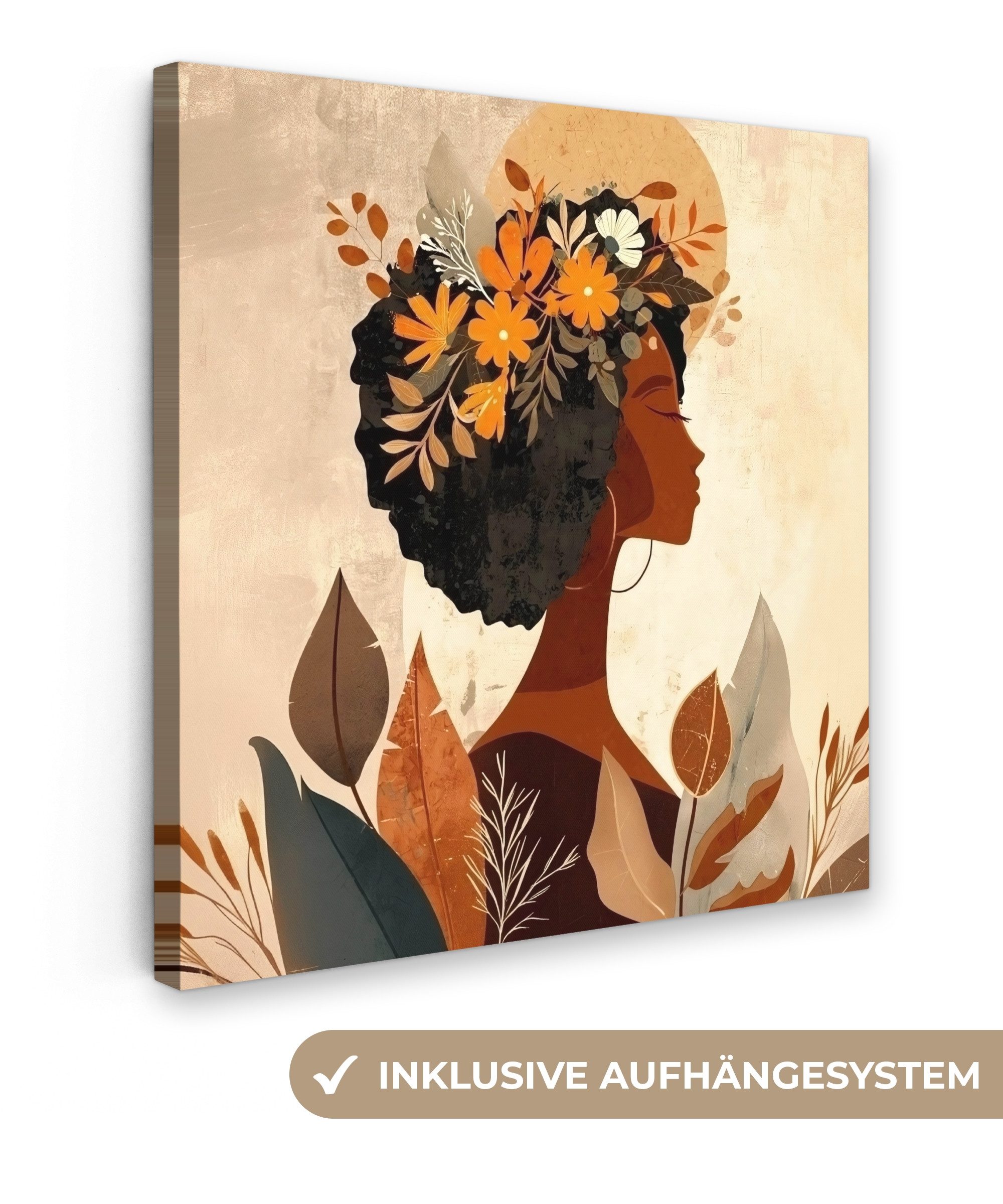 OneMillionCanvasses® Leinwandbild Frau - Locken - günstig online kaufen