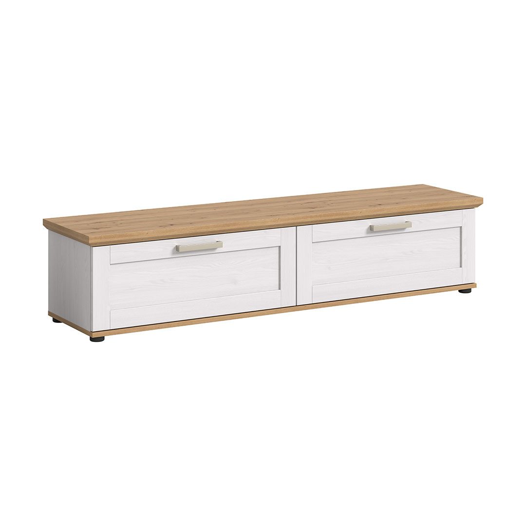 xonox.home Sideboard Verona Sideboard 2 Klapptüren weiß, Eiche Dekor.