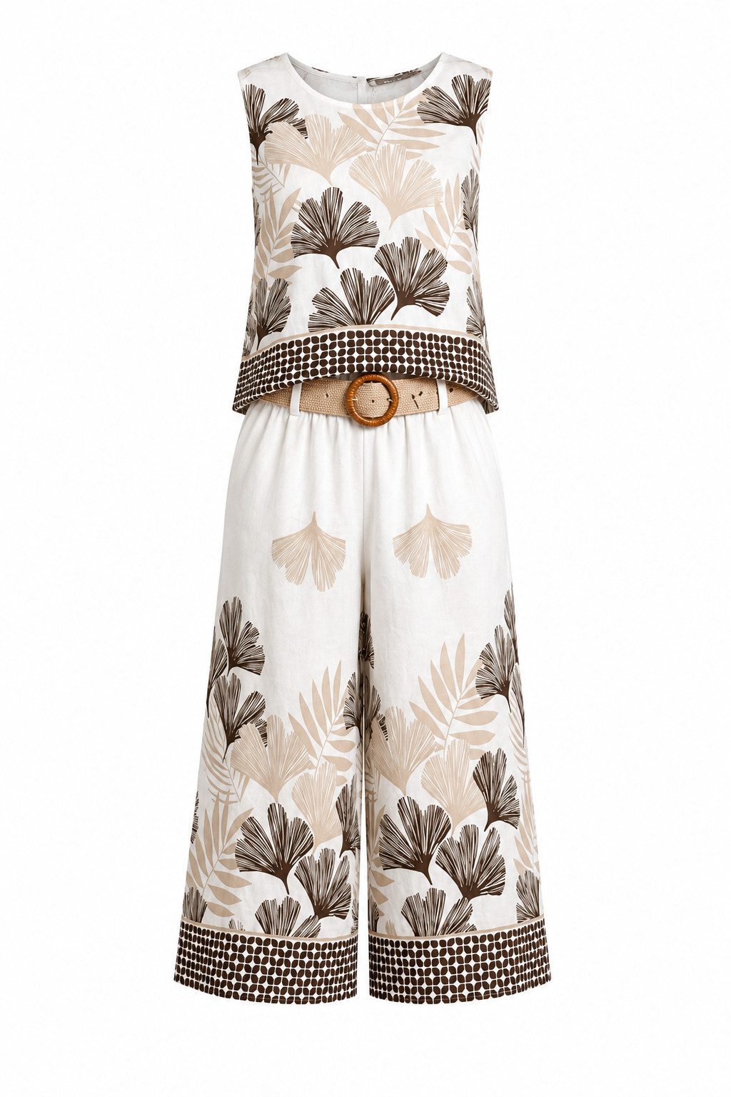 ITALY VIBES Hosenanzug - Zweiteiler für Damen - Set aus Culotte Hose und passendem Shirt ONE SIZE / passend für Größen M bis XL