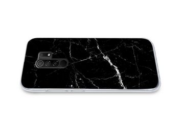 MuchoWow Handyhülle Marmoroptik - Schwarz - Luxus, Phone Case, Handyhülle Xiaomi Redmi 9, Silikon, Schutzhülle