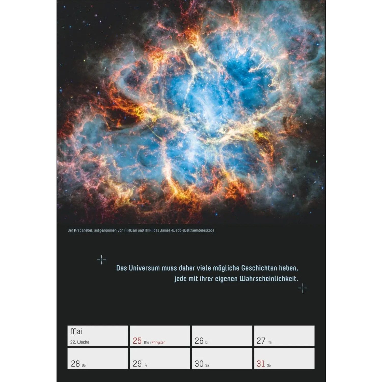 Harenberg Kalender Verlag Wandkalender Stephen Hawking - Universum Wochenplaner 2026 - 53 faszinierende...