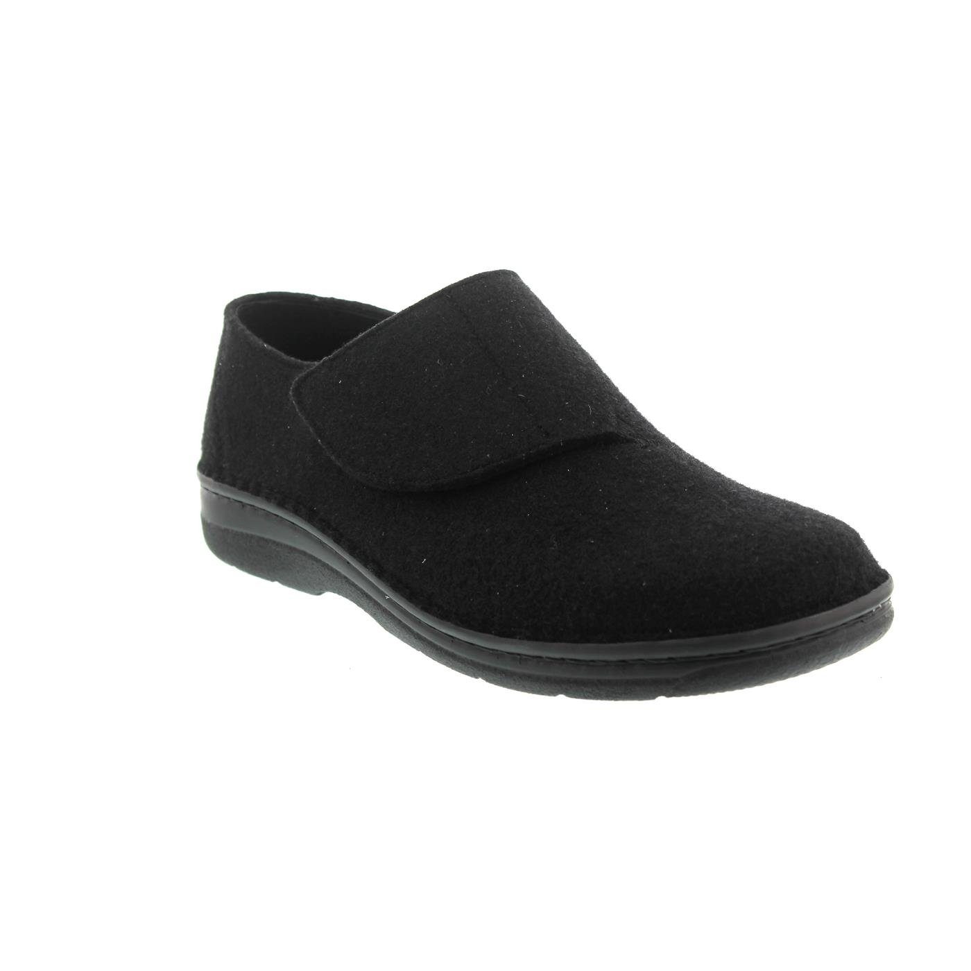 BERKEMANN Berkemann Balian, Herrenhausschuh, Filz, schwarz, Weite H, Klettv., We Hausschuh