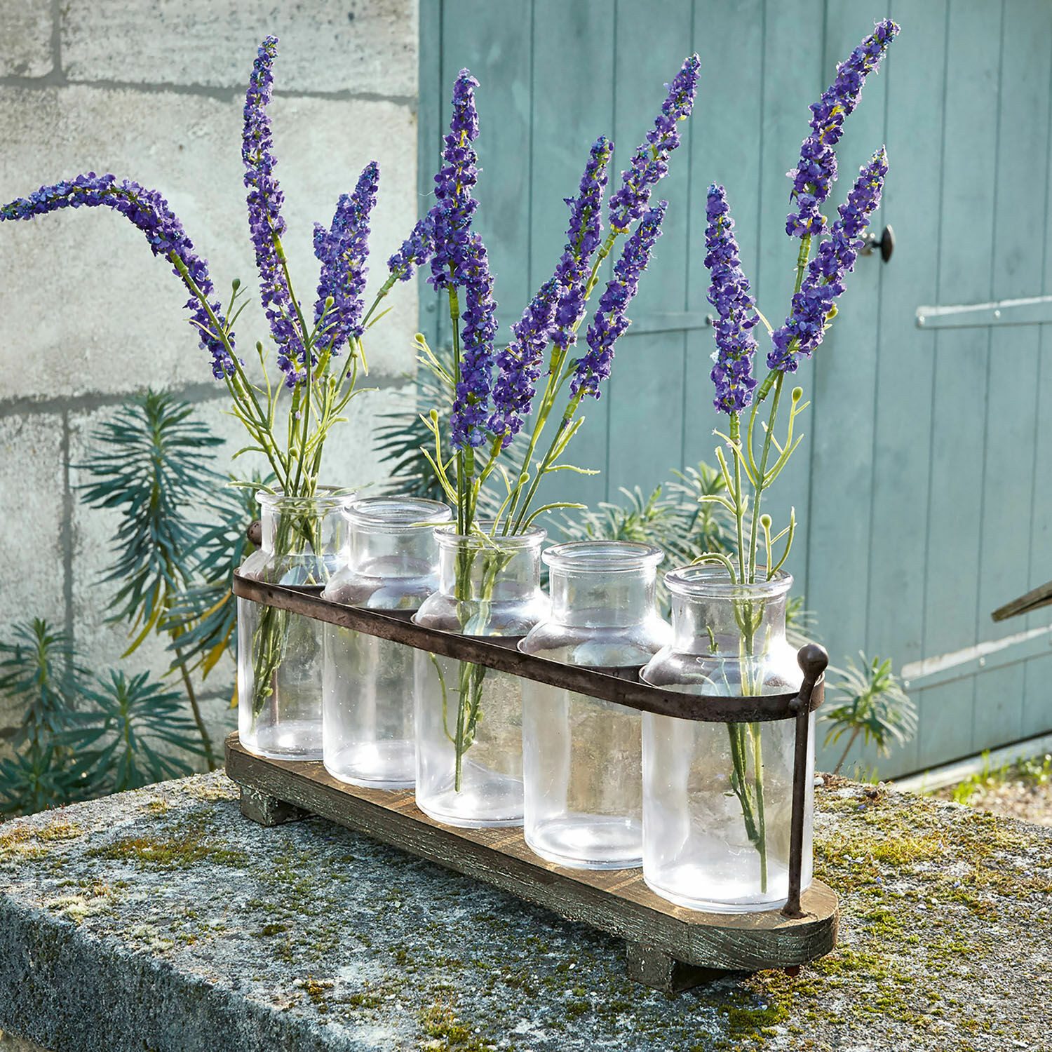 Mirabeau Übertopf Vase 5er Set Ranjo braun/klar