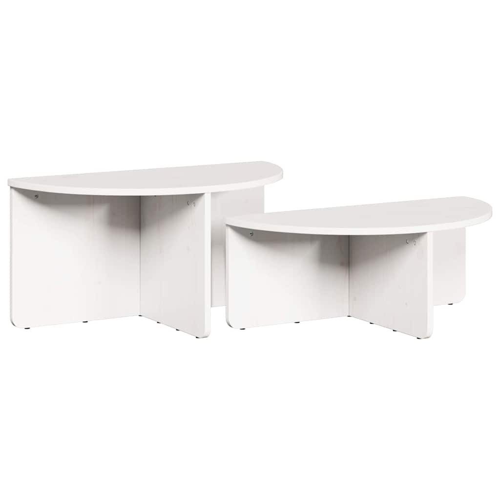vidaXL Couchtisch Couchtisch 2 stk. Weiß 79 x 39,5 x 40 cm Massivholz Kiefer (2-St)