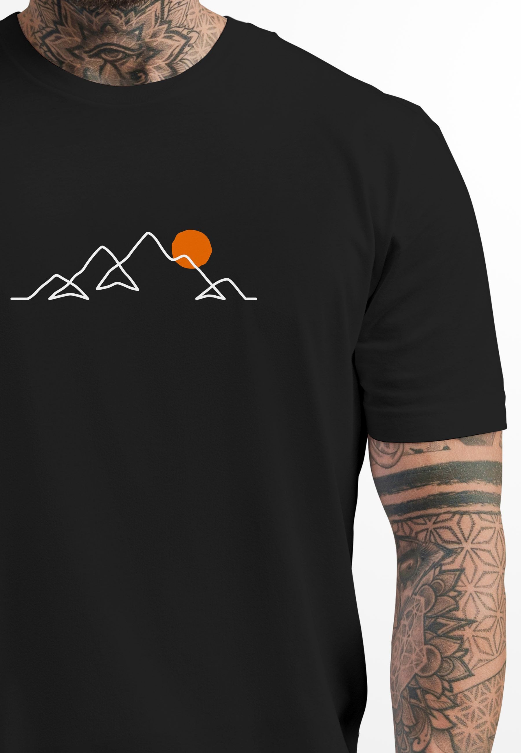 Neverless Print-Shirt Herren T-Shirt Frontprint Line-Art günstig online kaufen