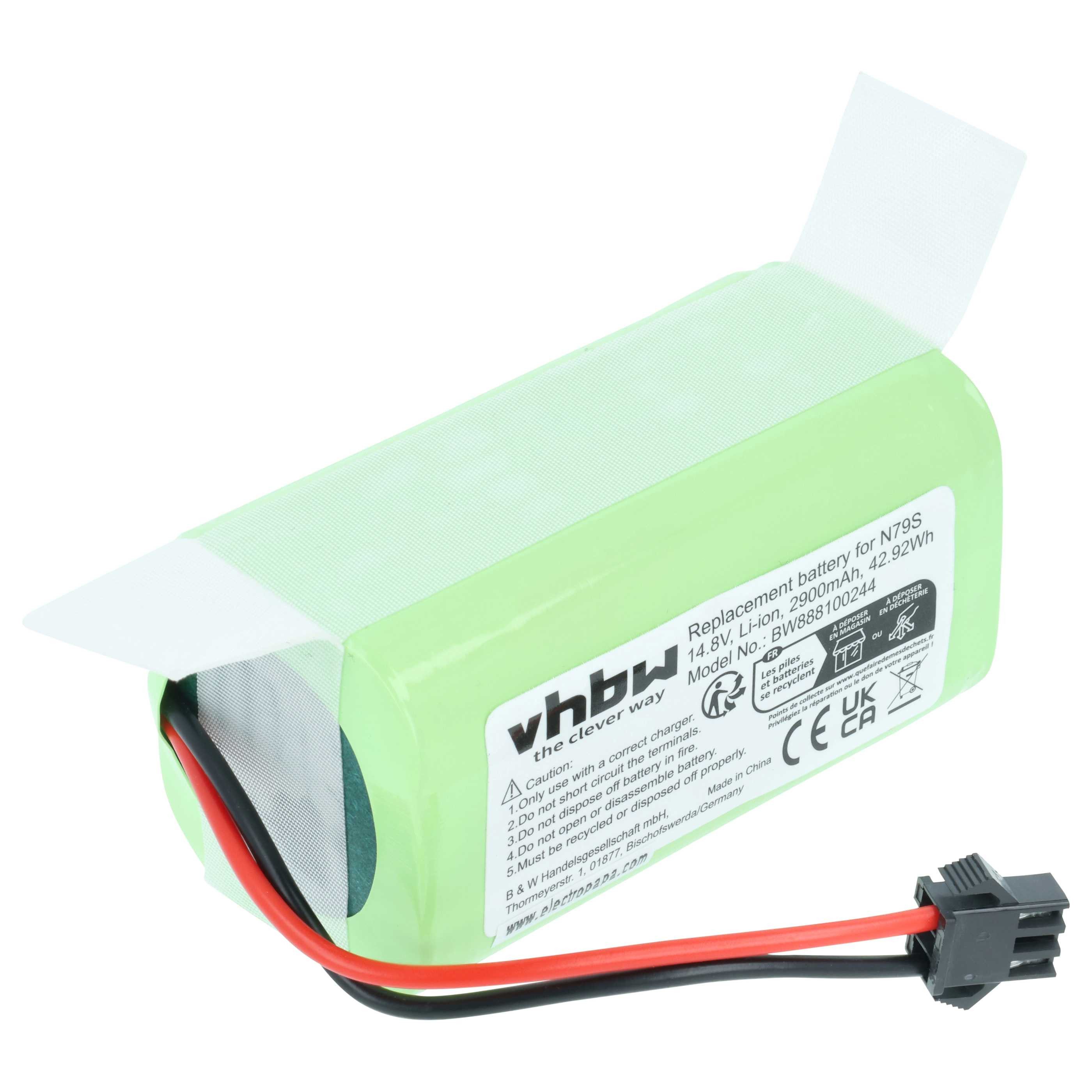 vhbw Akku passend für Eufy RoboVac G30 Edge, 30C Max, 35 C, G10 Hybrid, Staubsauger-Akku Akku Li-Ion 2900 mAh (14,8 V, 1 St), Leistungsfähiger Austausch-Akku für Ihren Saugroboter