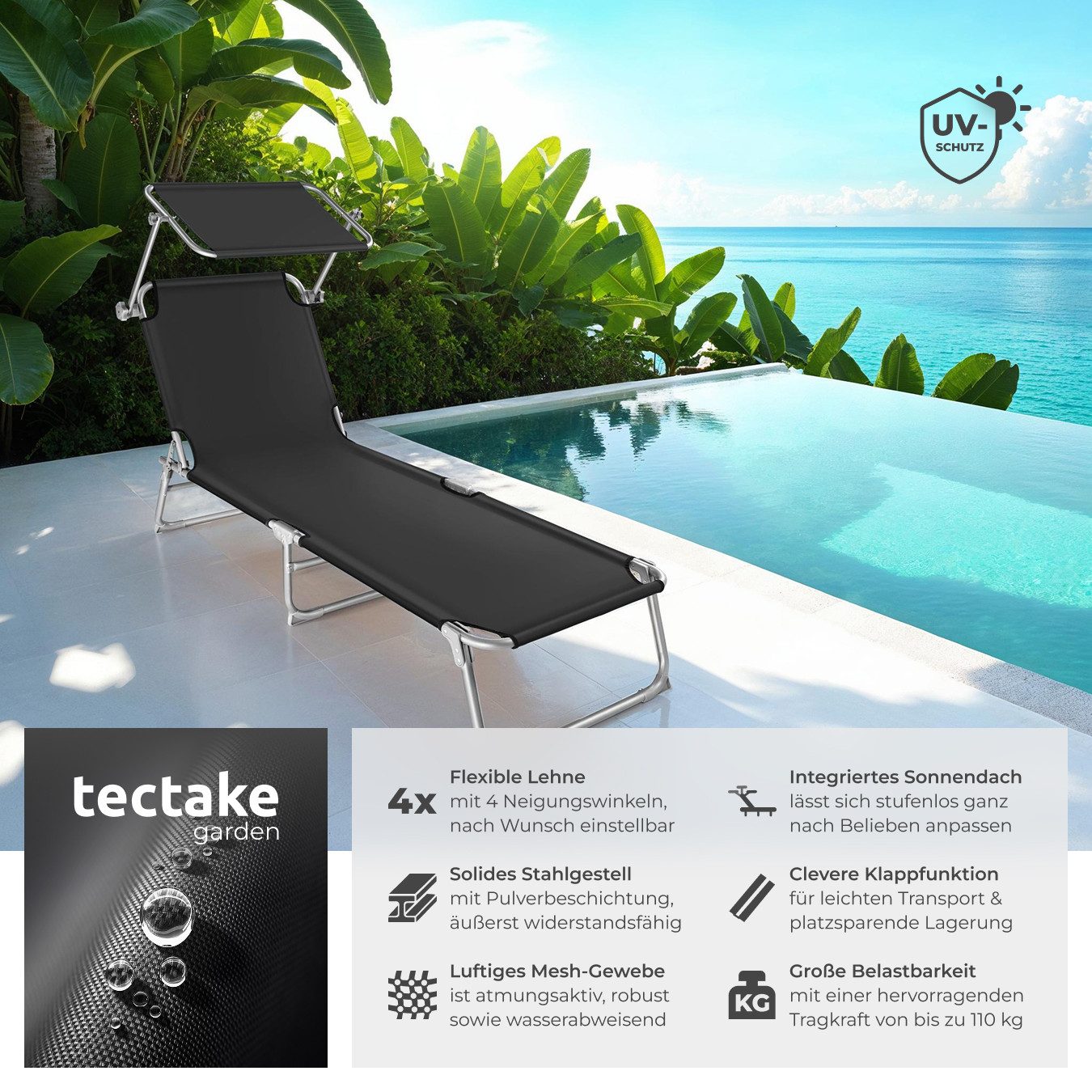 tectake Gartenliege 2er Set Gartenliege, Set, günstig online kaufen