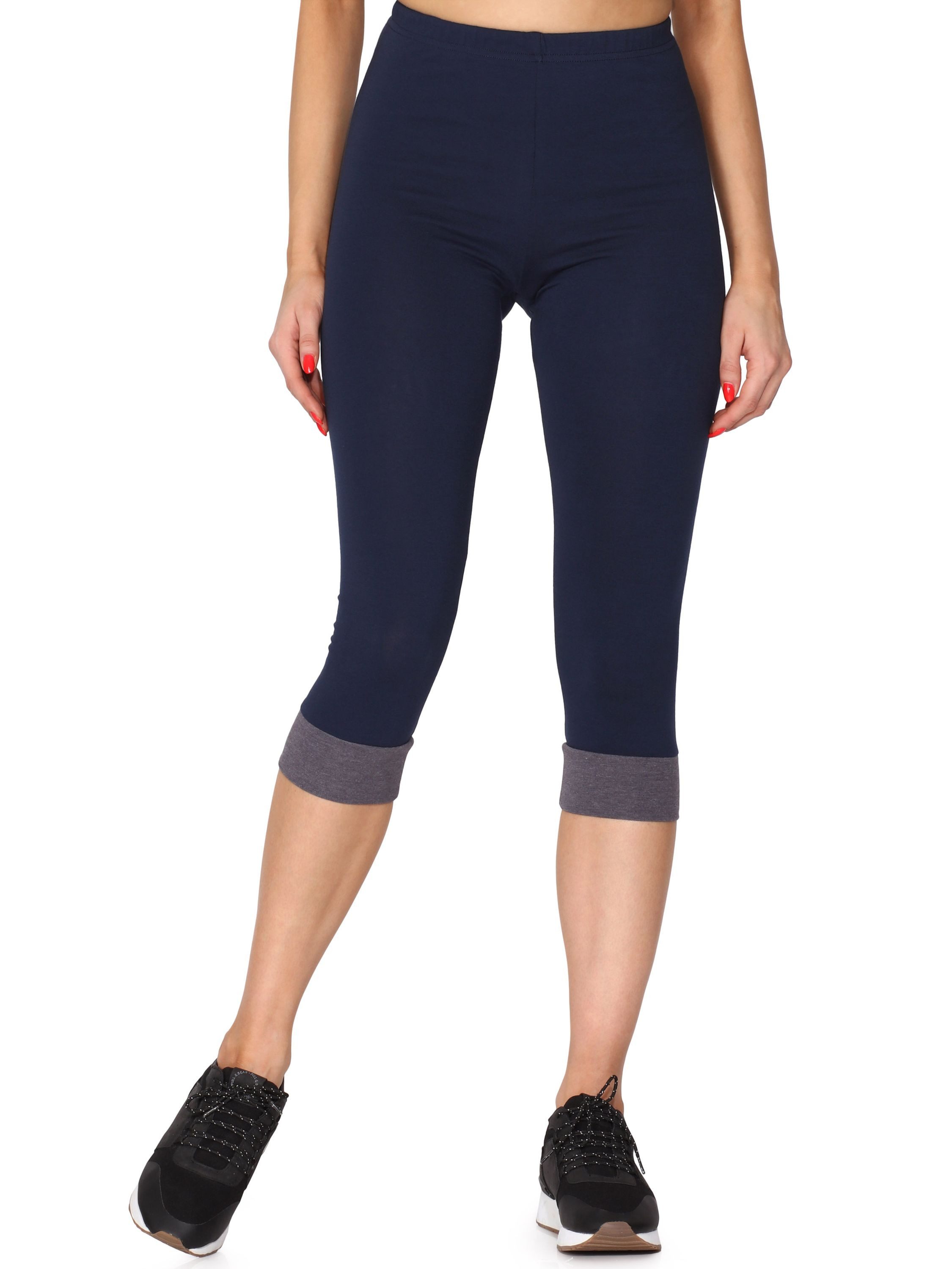 Merry Style Leggings Damen Leggings aus Baumwolle mit angenähtem Bündchen MS10-379 (1-tlg) elastischer Bund