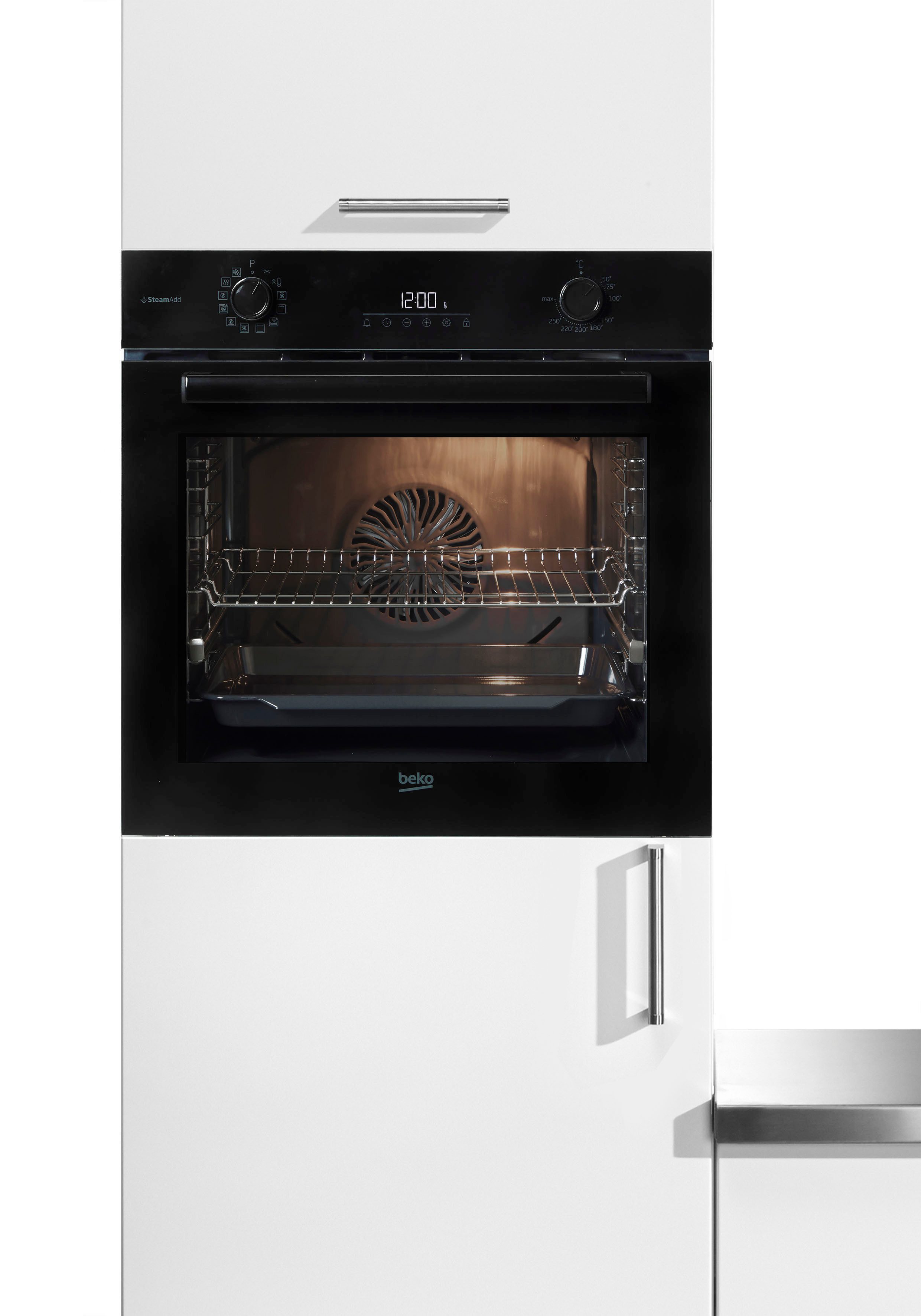 BEKO Einbaubackofen b300 BBIS17300BCS, mit 1-fach-Teleskopauszug, katalytische Reinigung, Dampf für knusprige Kruste & fluffiges Inneres dank SteamAdd