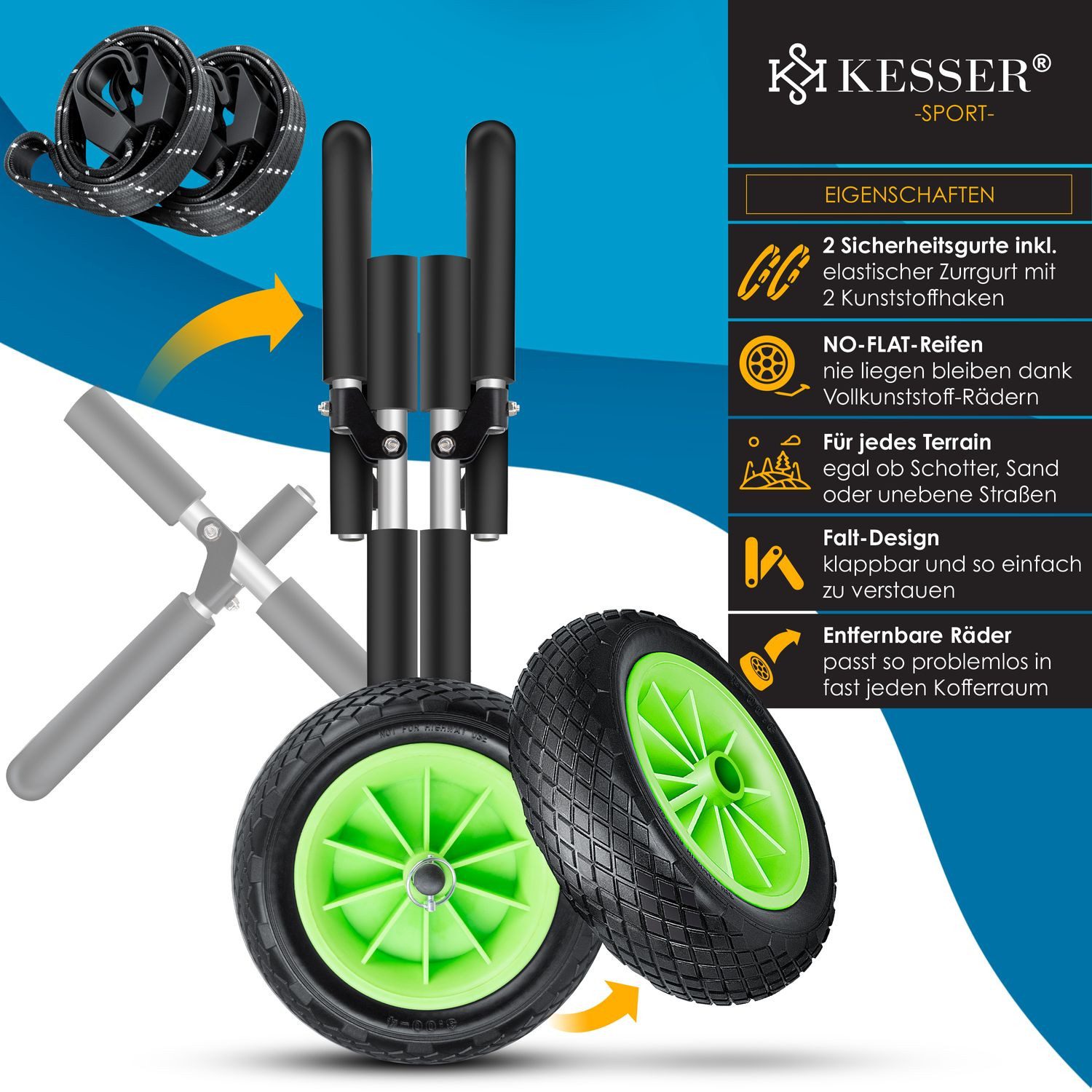 KESSER SUP Transport Trolley, Surfboard Transport Trolley for SUP Boards (Stand Up)