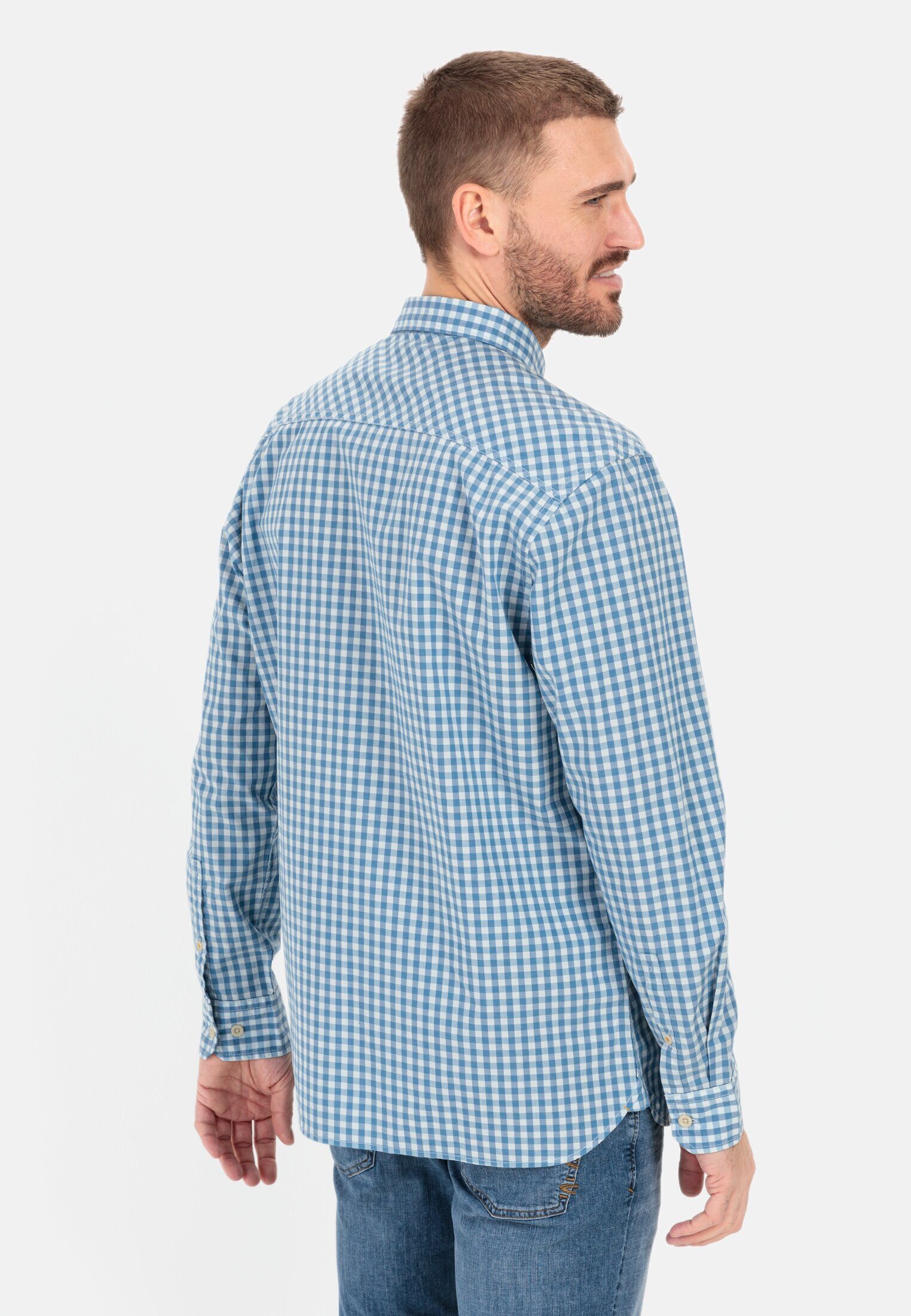 camel active Langarmhemd mit Karomuster Langarm Kentkragen Kentkragen günstig online kaufen