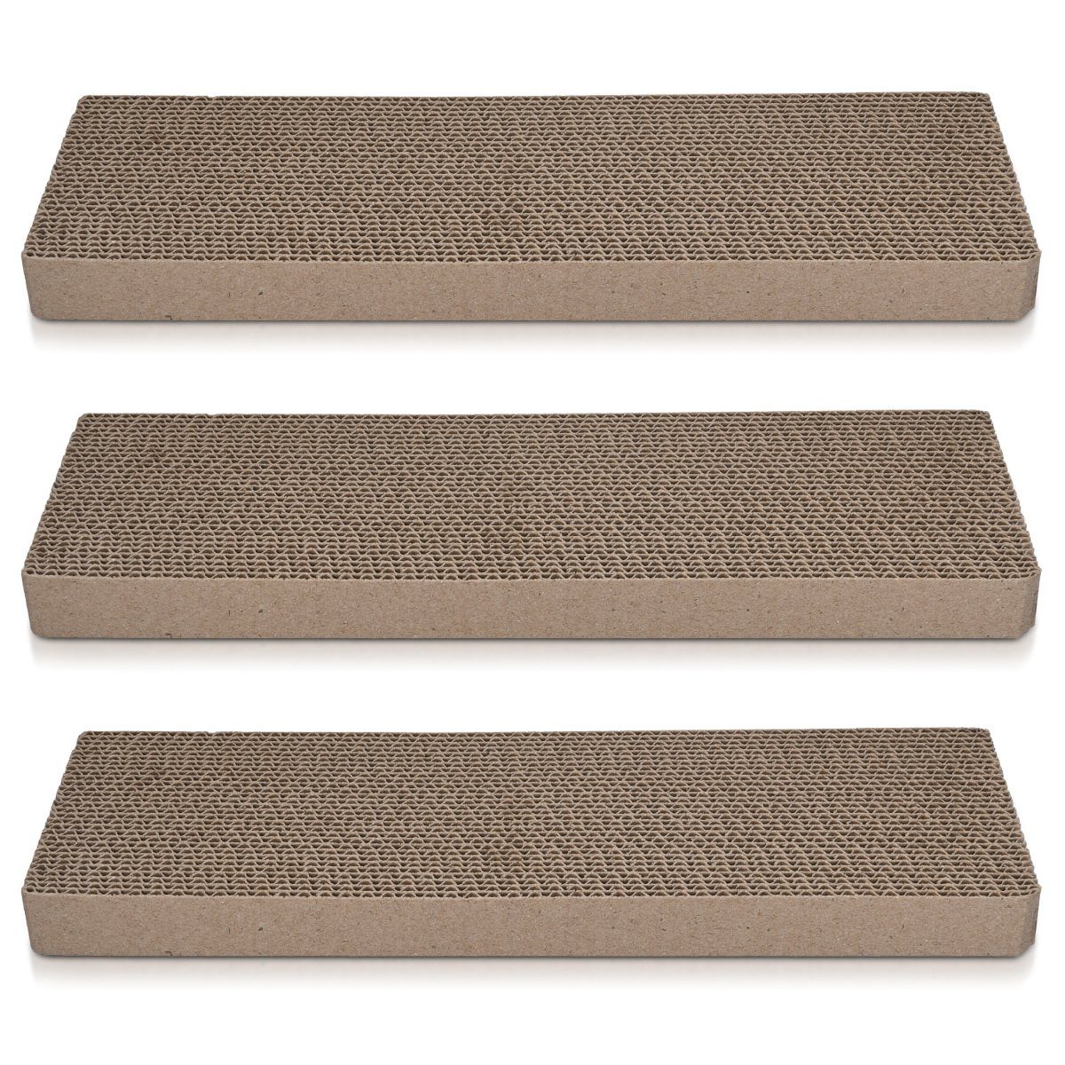 Kratzpappe 3er Set aus Karton - 41 x 13 x 3 cm Katzen Kratzpappe