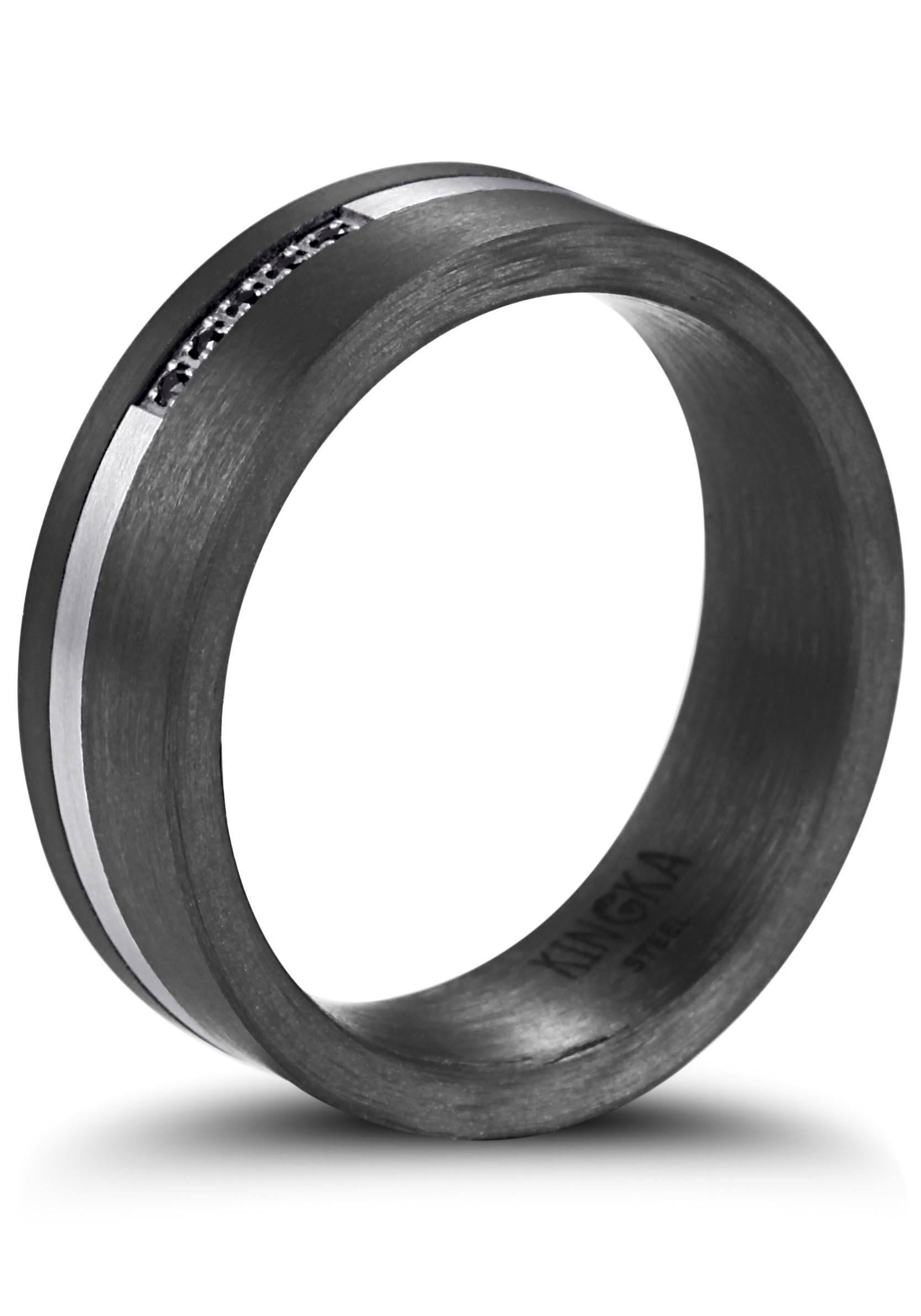 mit Partnerring Zirkonia CR022BKS2,3,4,5,6,7,8,9,10, (synth) Kingka Carbon,