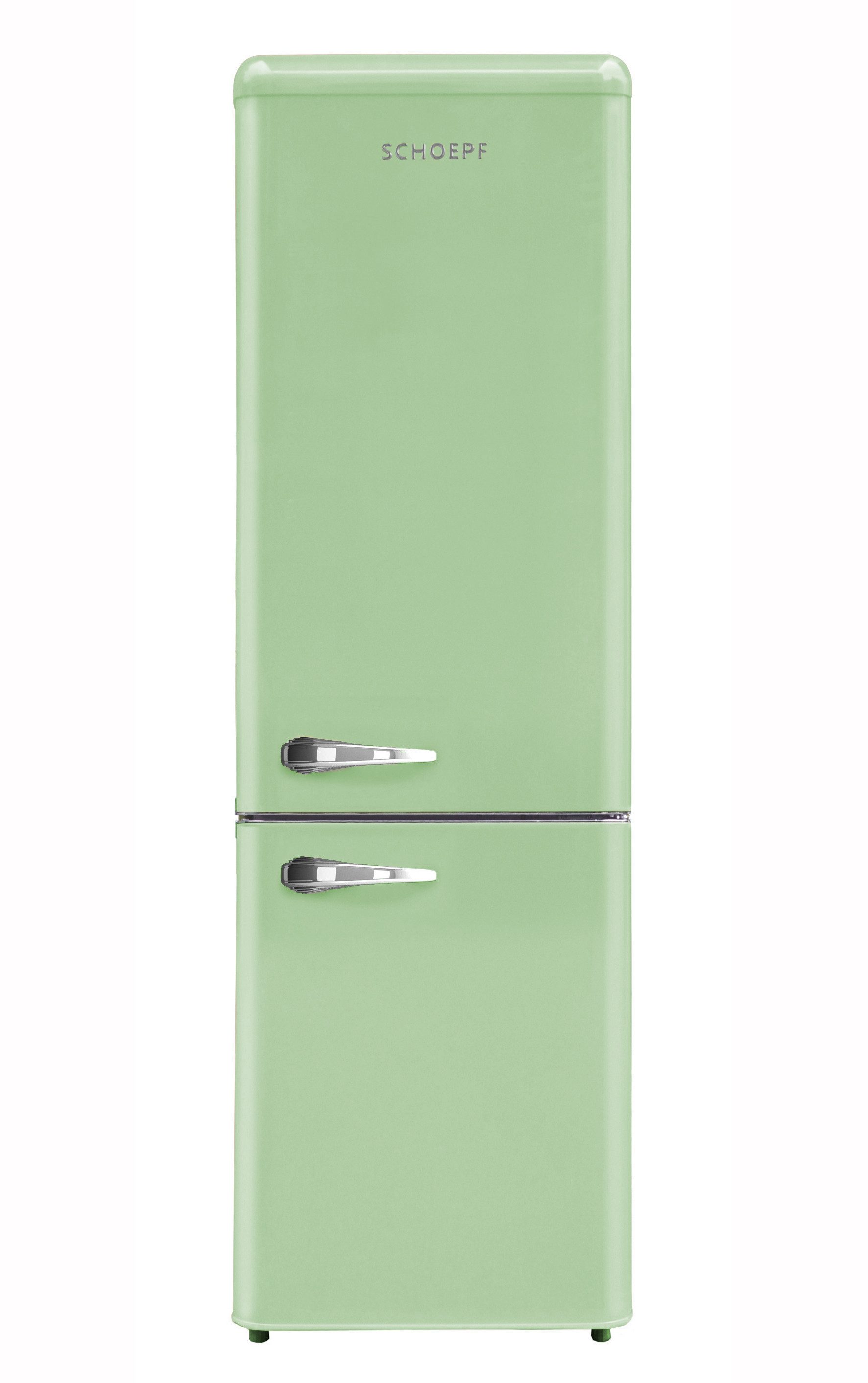SCHOEPF Kühl-/Gefrierkombination RKG265SG, 177.5 cm hoch, 54.5 cm breit, Retro-Design, 249 Liter Nutzinhalt Gesamt, Externe Chrom Griffe