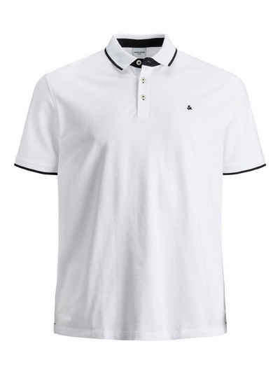 Jack & Jones Poloshirt + Fit Polo Shirt JJEPAULOS Sommer Hemd Pique (1-tlg) 3615 in Weiß