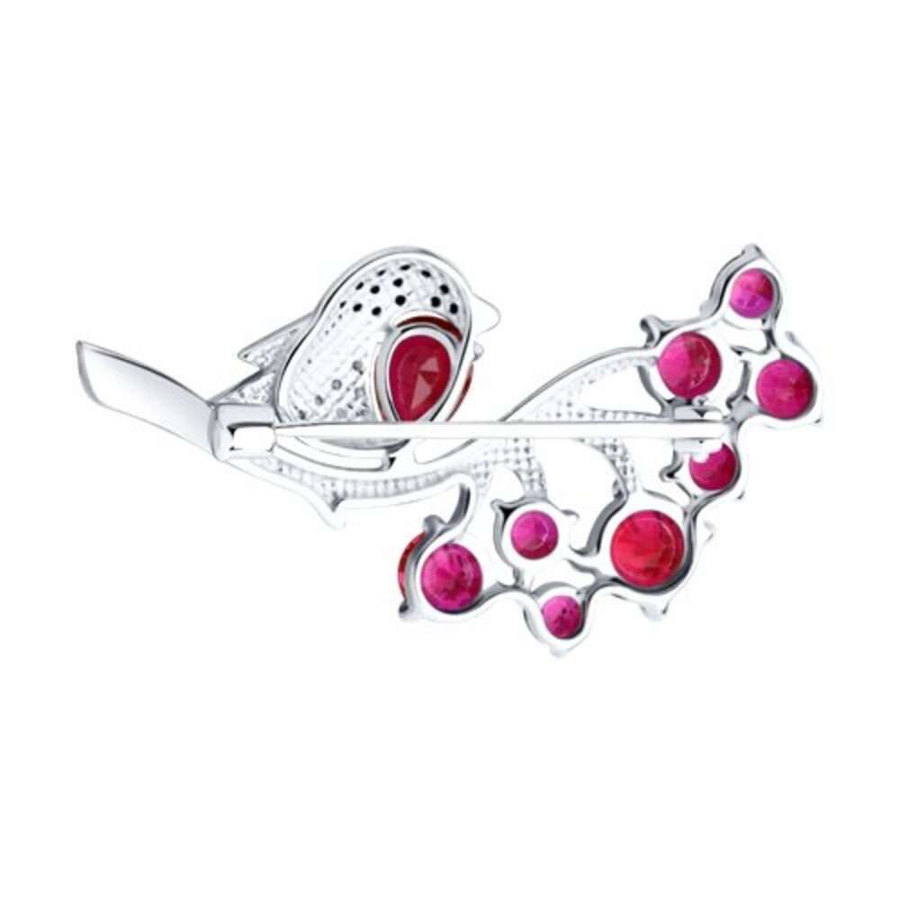 Secretforyou Brosche Brosche Anstecknadel 925 Silber Wimper Korund Zirkon, 925 Sterling Silber