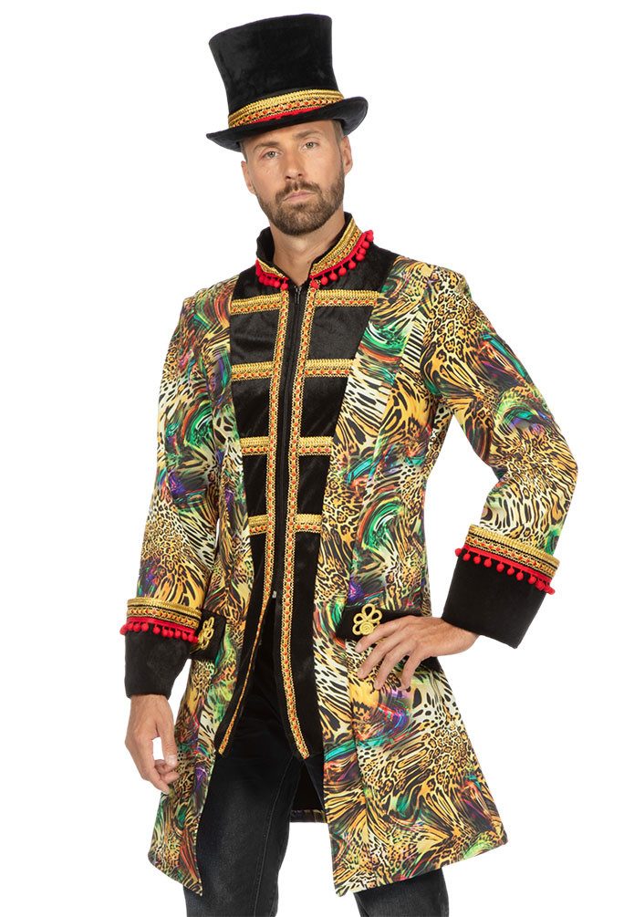 Karneval-Klamotten Kostüm Panther Jacke große Größen schwarz Herren-Kostüm, Parade Show Frack Männerkostüm Prunksitzung Plus Size Partnerkostüm