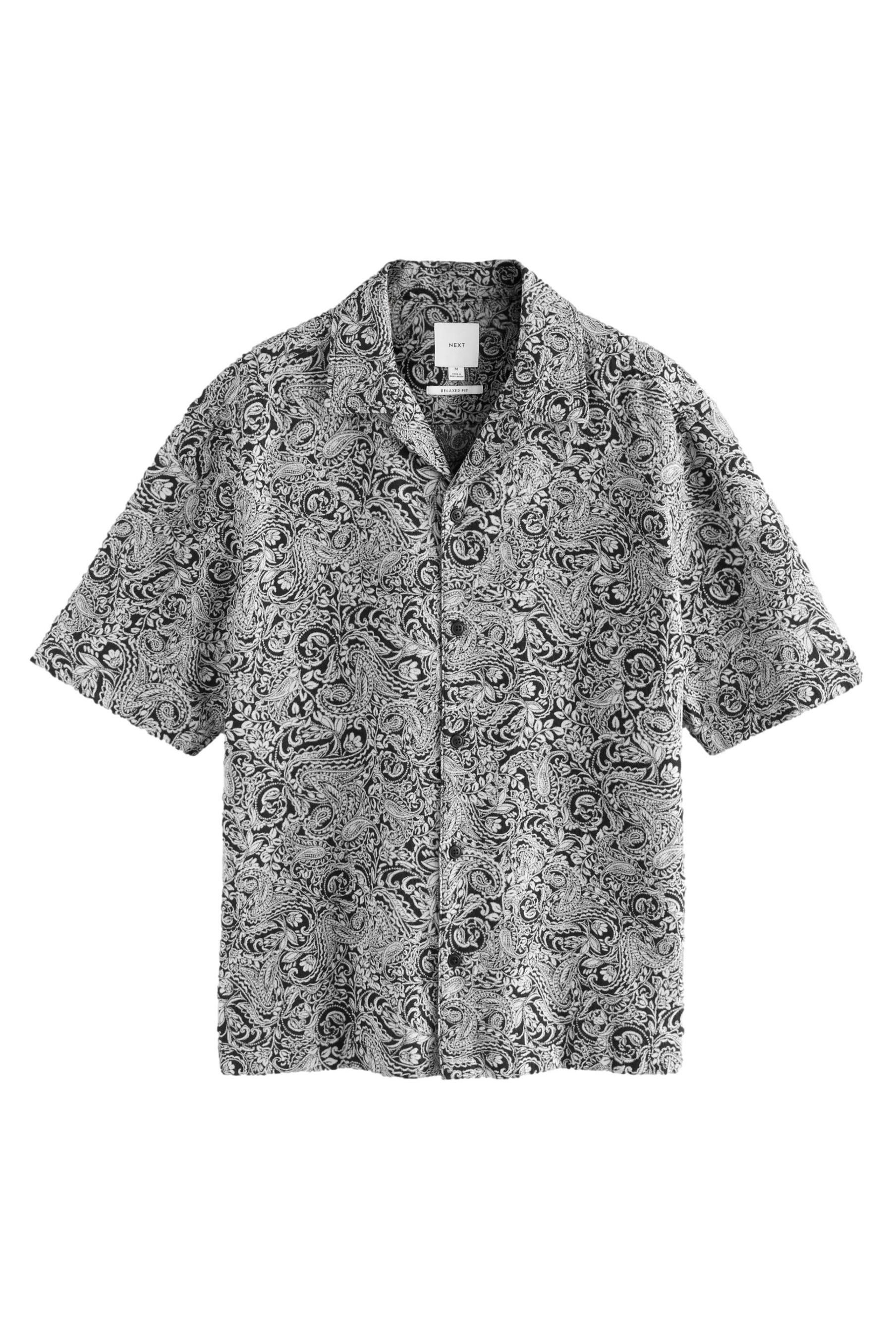 Next Kurzarmhemd Kurzärmeliges Jacquard-Hemd mit Paisley-Print günstig online kaufen