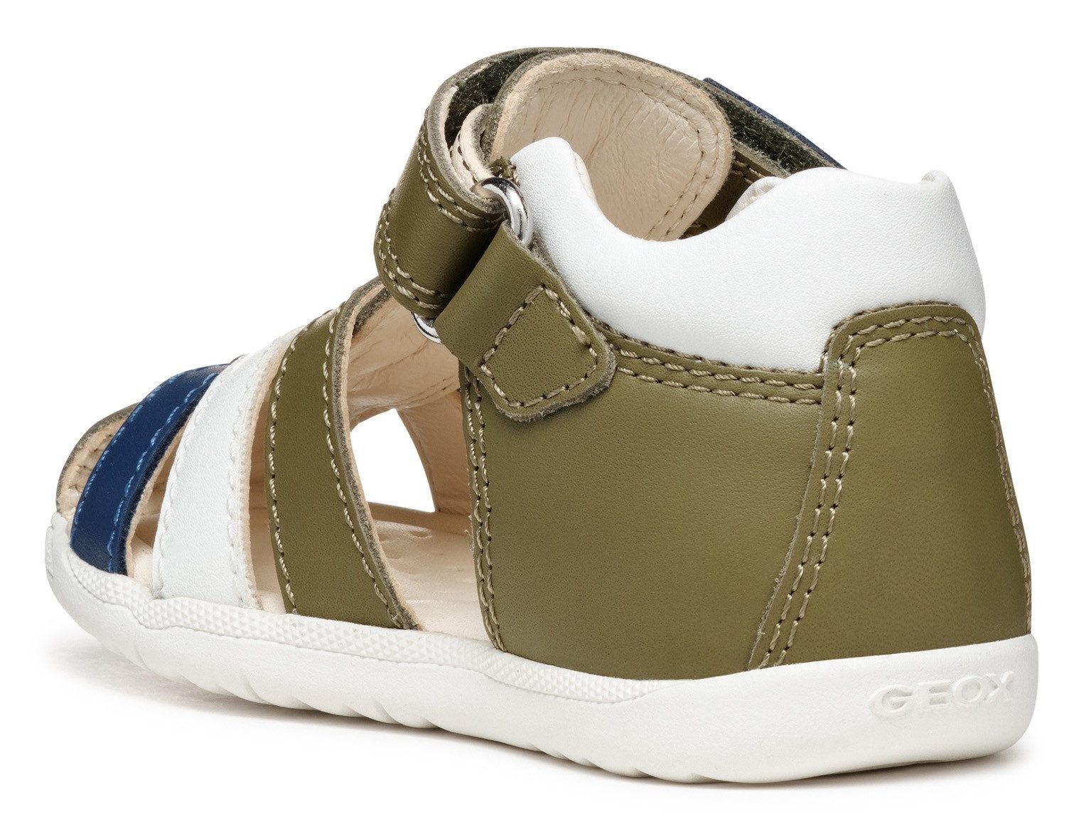 Geox B SANDAL MACCHIA BOY Lauflernschuh, Sandale, Babyschuh, Klettschuh mit bunten Riemchen