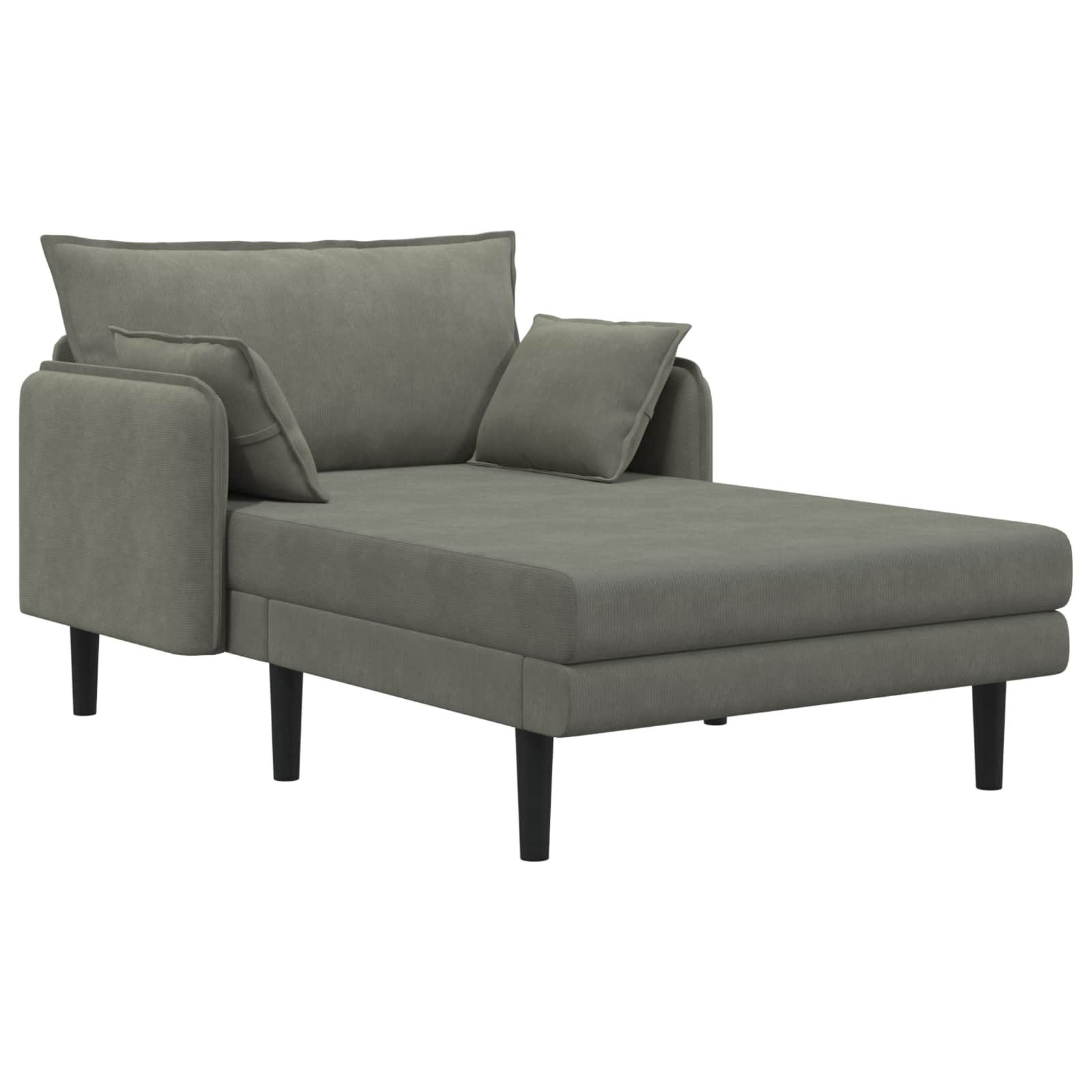 vidaXL Chaiselongue Große Chaiselongue Hellgrau Cordstoff, 1 Teile