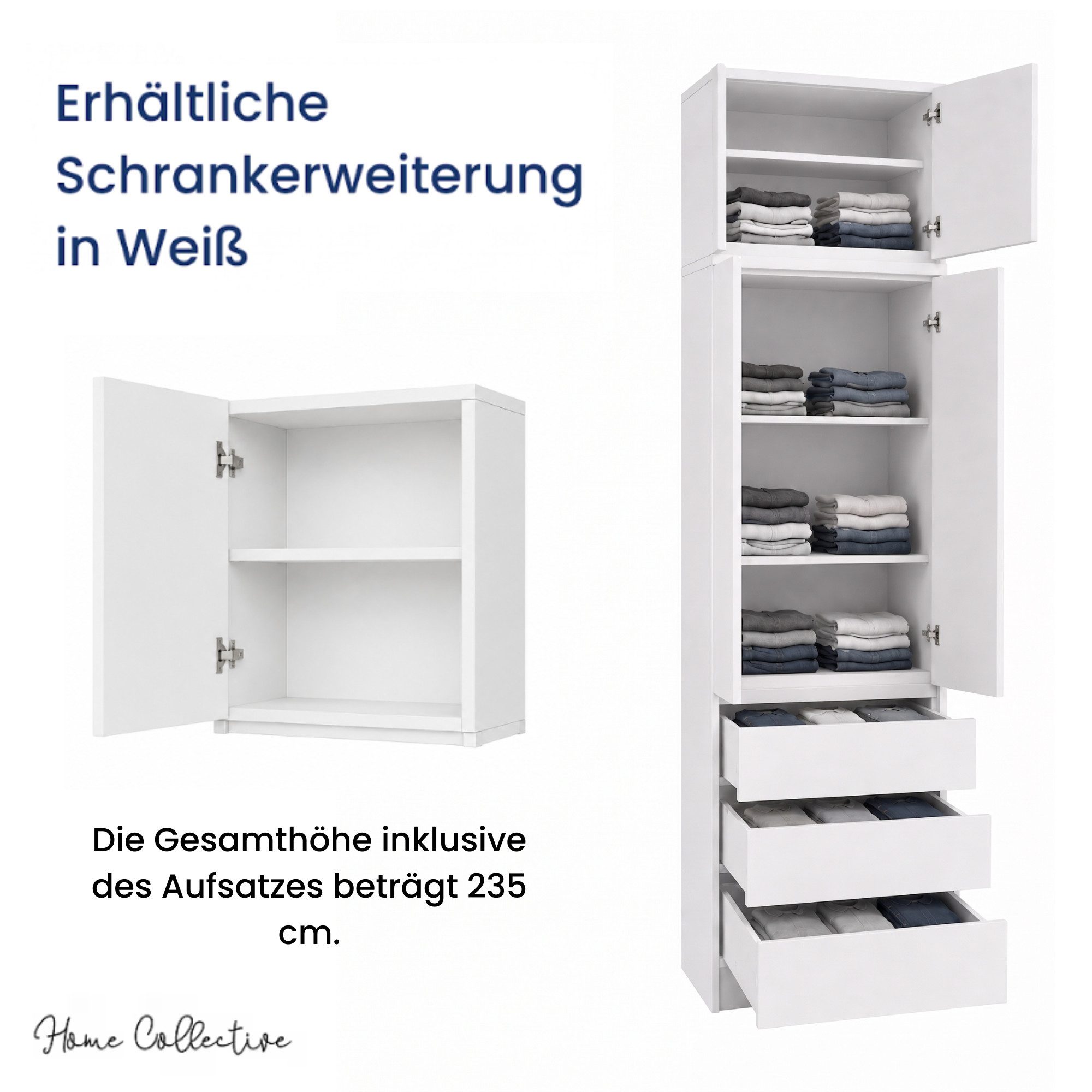 Home Collective Kleiderschrank Garderobenschrank Mehrzweckschrank Schrank platzsparend & vielseitig (50x40x180,5 cm (BxTxH), ideal für Schlafzimmer Flur & Arbei – Bild 3 von 5