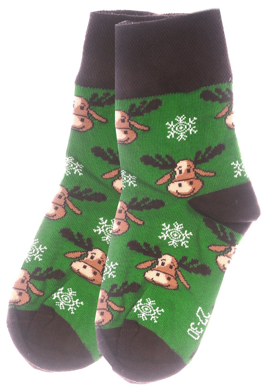 Martinex Socken 1 Paar Socken Strümpfe Weihnachtssocken in Grün mit Rentiere für die ganze Familie