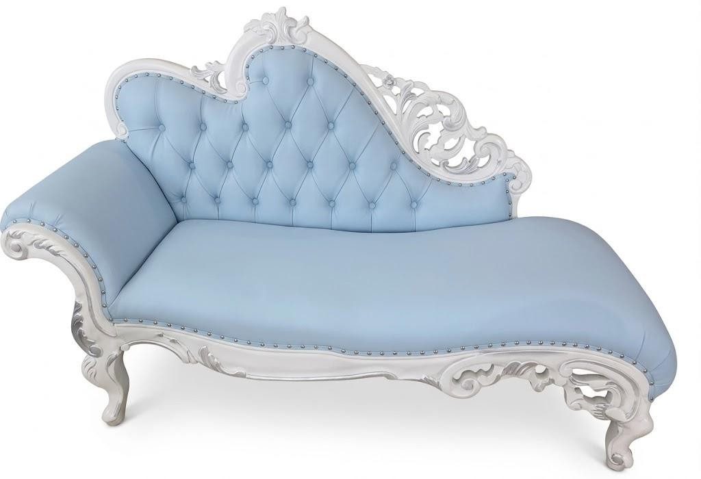 Xlmoebel Chaiselongue Luxus Sofa Blau Modern Kunstleder Ledersofa Couch Polstercouch 180 cm, 1 Teile