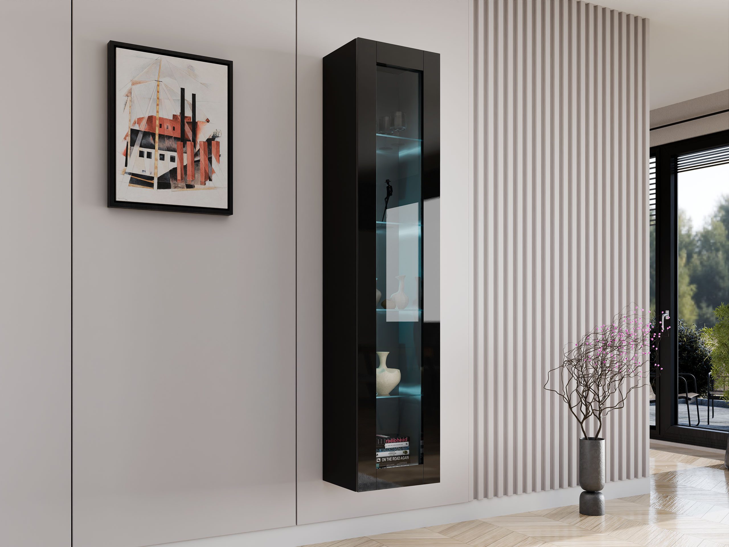 MIRJAN24 Vitrine 180 Vigo Glas (mit Drehtür) 40x30x180 cm günstig online kaufen