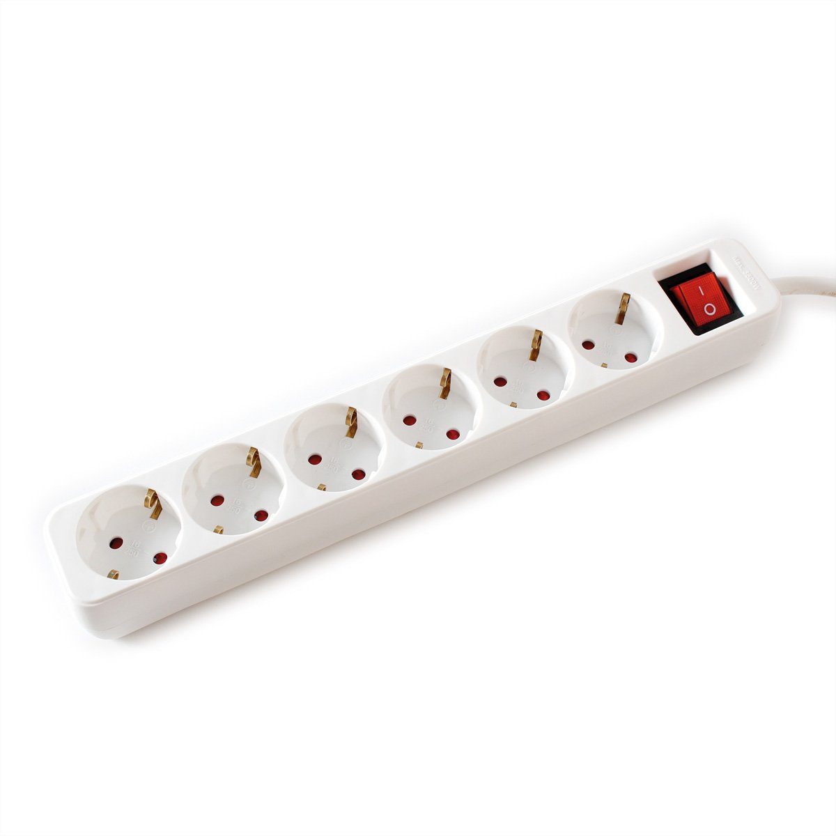 VALUE 6-fach Steckdosenleiste mit Schalter Steckdosenleiste (Kabellänge 6 m)