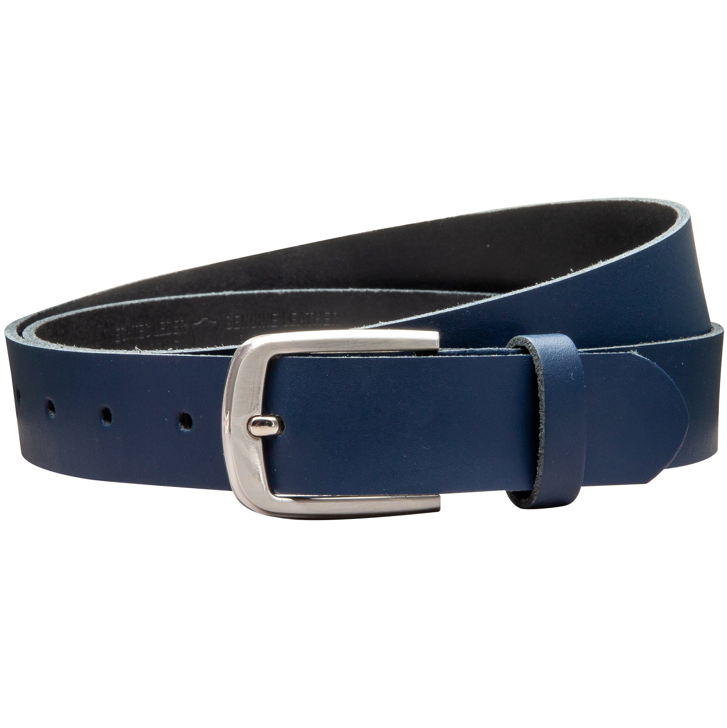 COLOGNEBELT Ledergürtel OM315-SL-Dunkelblau MADE IN GERMANY, Dunkelblau Kürzbar, 100 % Echtleder, Aus einem Stück, Unisex