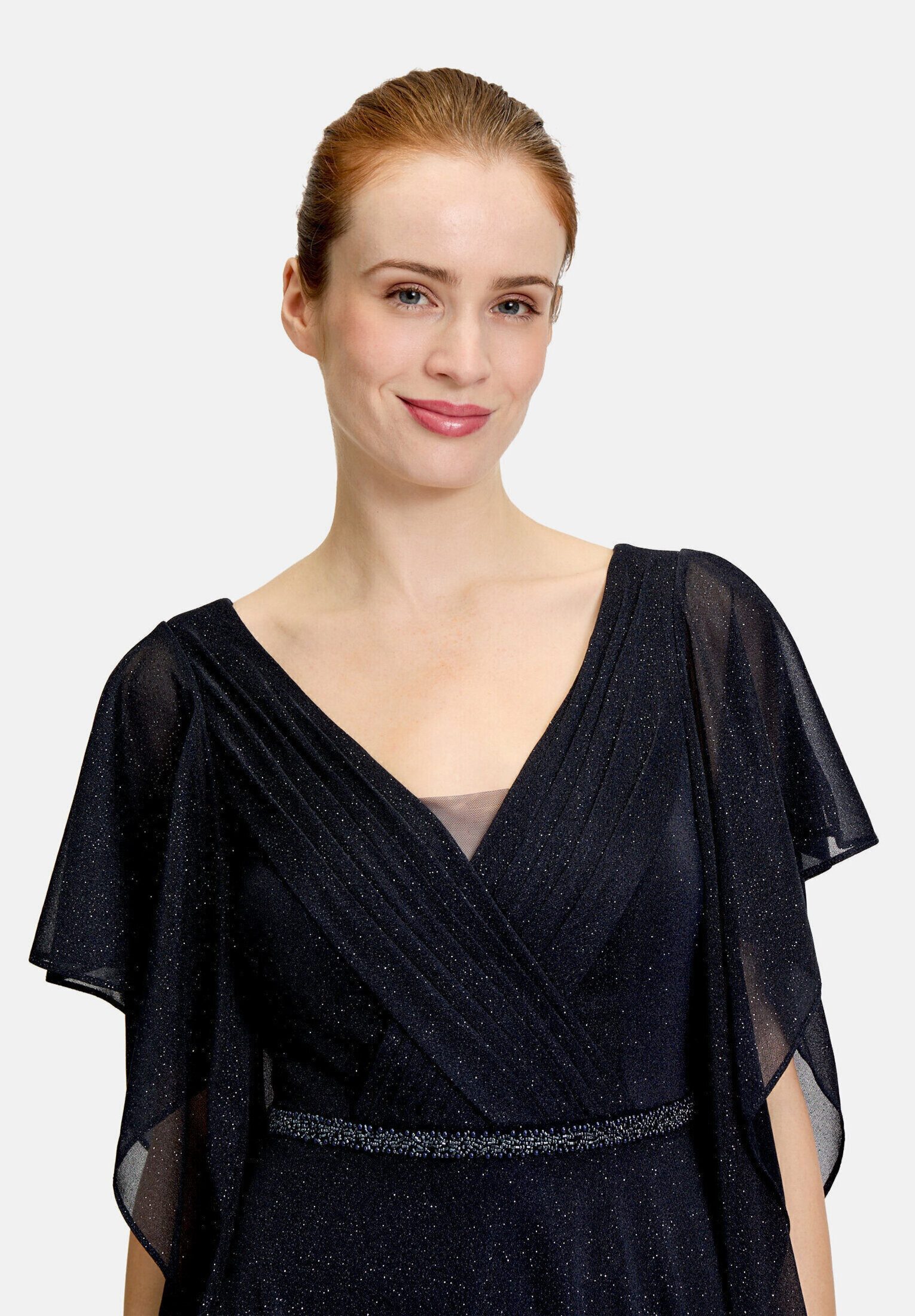Vera Mont Abendkleid Damen im Glitzer-Look Falten