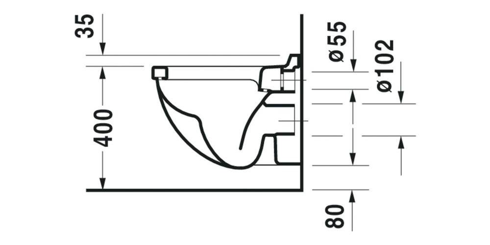 Duravit Bidet Wand-WC STARCK 3 COMPACT tief, 360x485mm weiß WG weiß