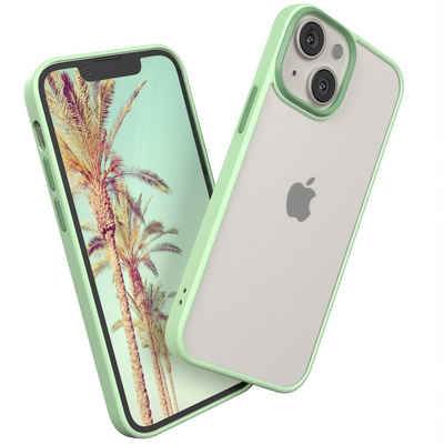 EAZY CASE Handyhülle Outdoor Case für Apple iPhone 13 Mini 5,4 Zoll, Handyhülle Dünn Slim Cover Durchsichtig Robust Displayschutz Grün