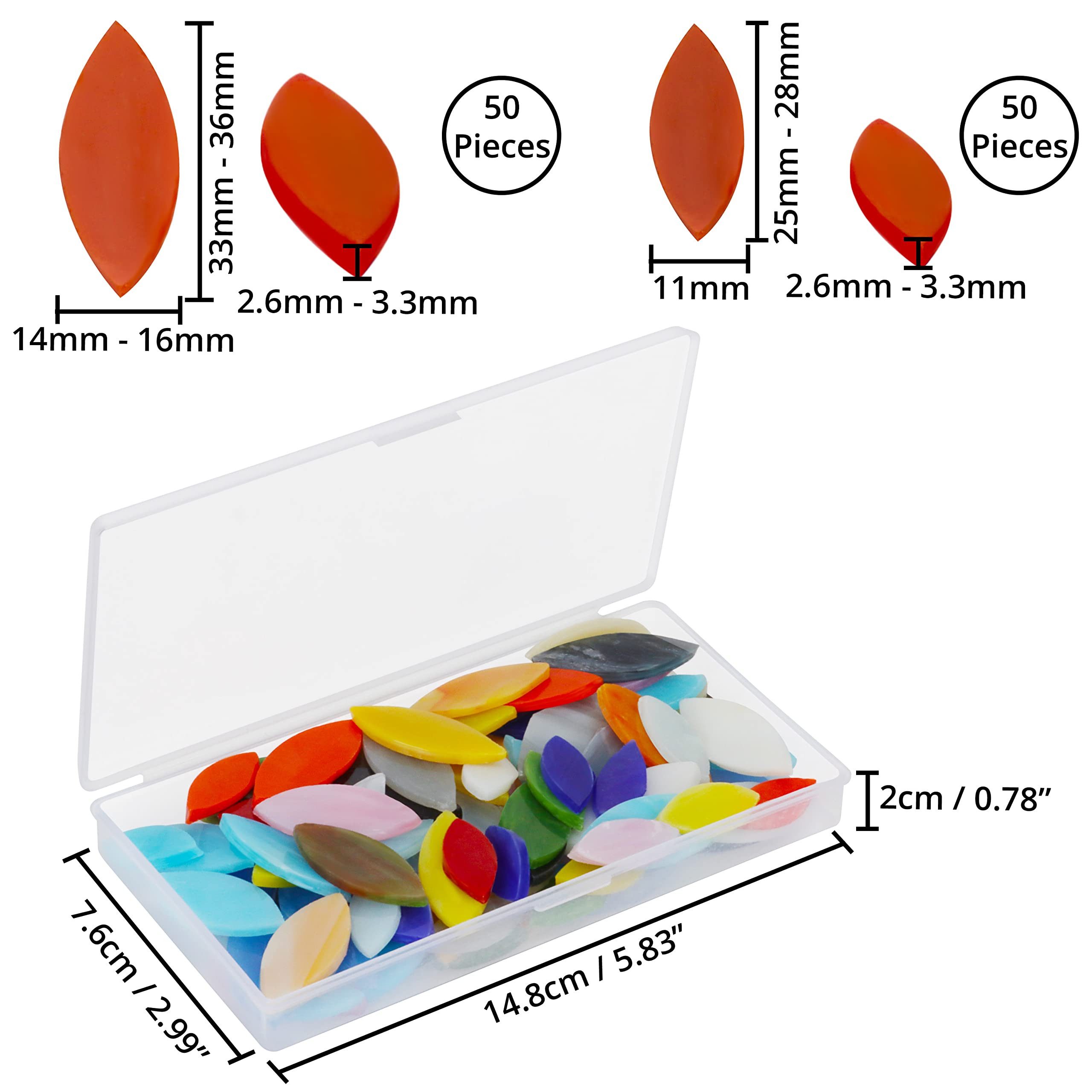 Thumbnail - Belle Vous Mosaikfliesen Glasmosaiksteine (100 Stück) für kreative Kunstwerke und Dekoration, Glas 16.00x11.00, Orange /...