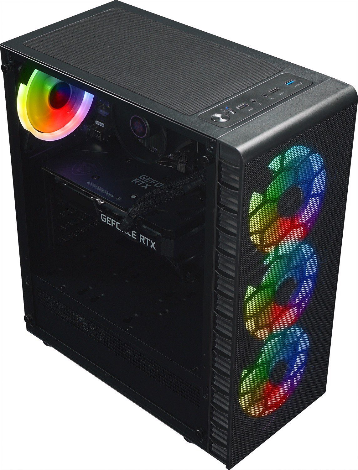 PC-Komplettsystem Kiebel Ryzen 32 ARGB-Beleuchtung) Ryzen 2000 5 GB (24", 512 Vega, RAM, SSD, 5 GB AMD 4600G, Radeon HDD, AMD Starter GB