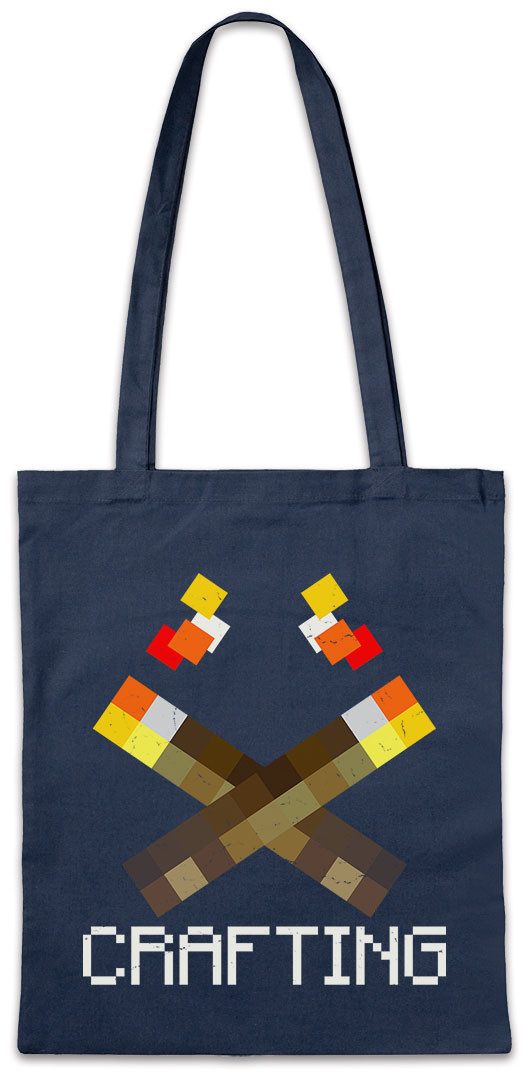 Beuteltasche Mine Torches Stofftasche Games Gaming Craft Nerd Freak Crafting Fan