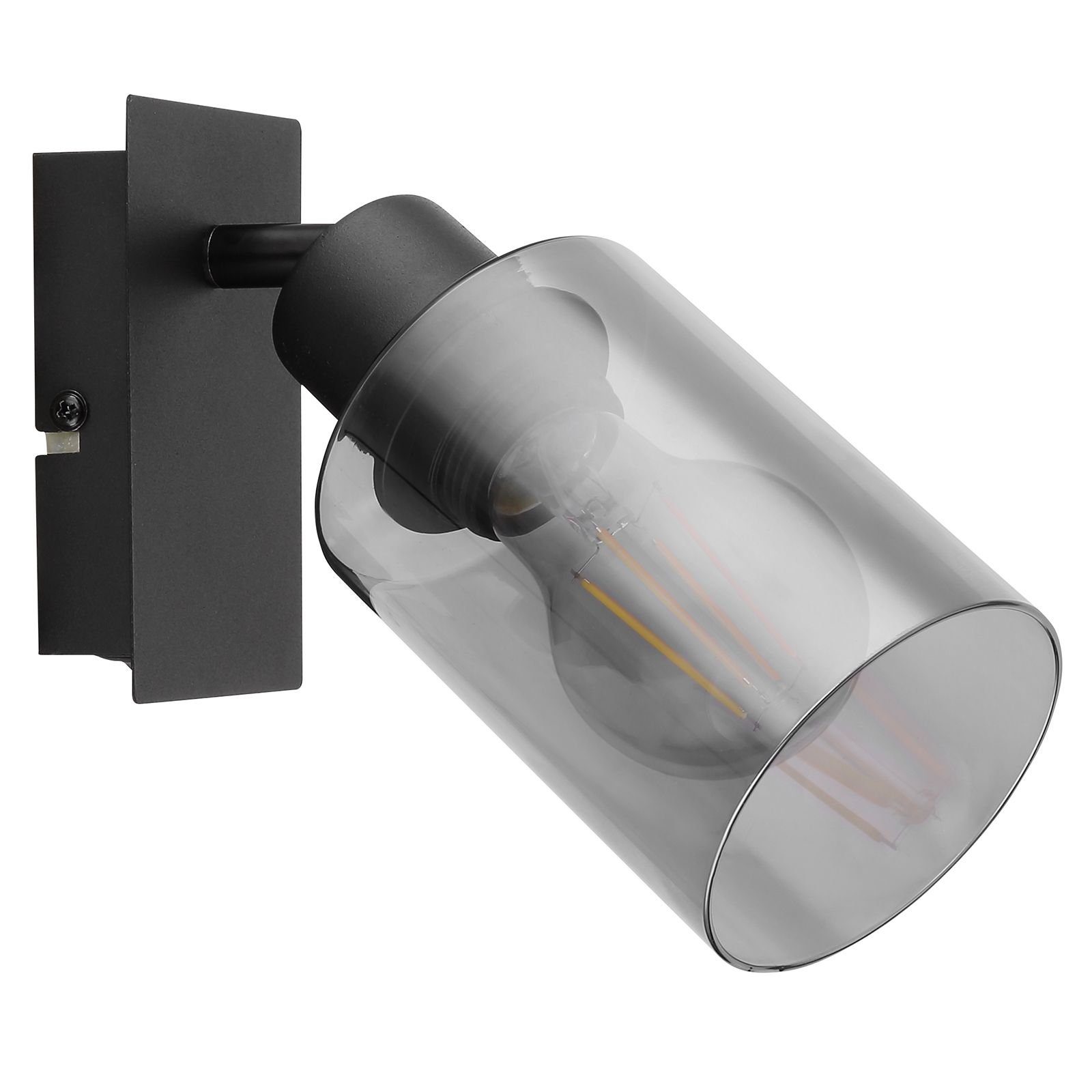 Rauchglas Globo Schwarz Industrie Wandleuchte Innen GLOBO Wandleuchte Wandlampe Optik